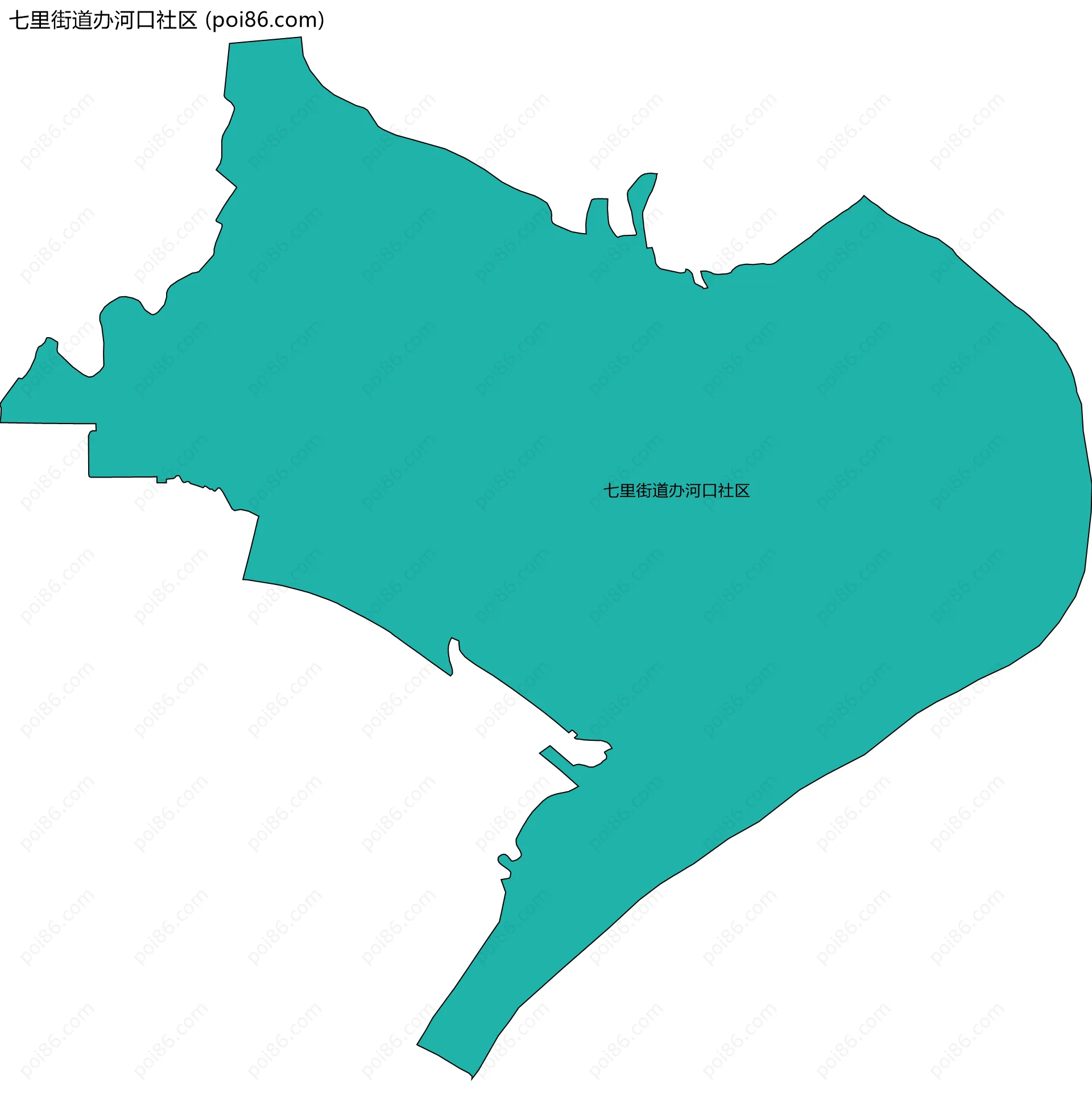 七里街道办河口社区边界地图