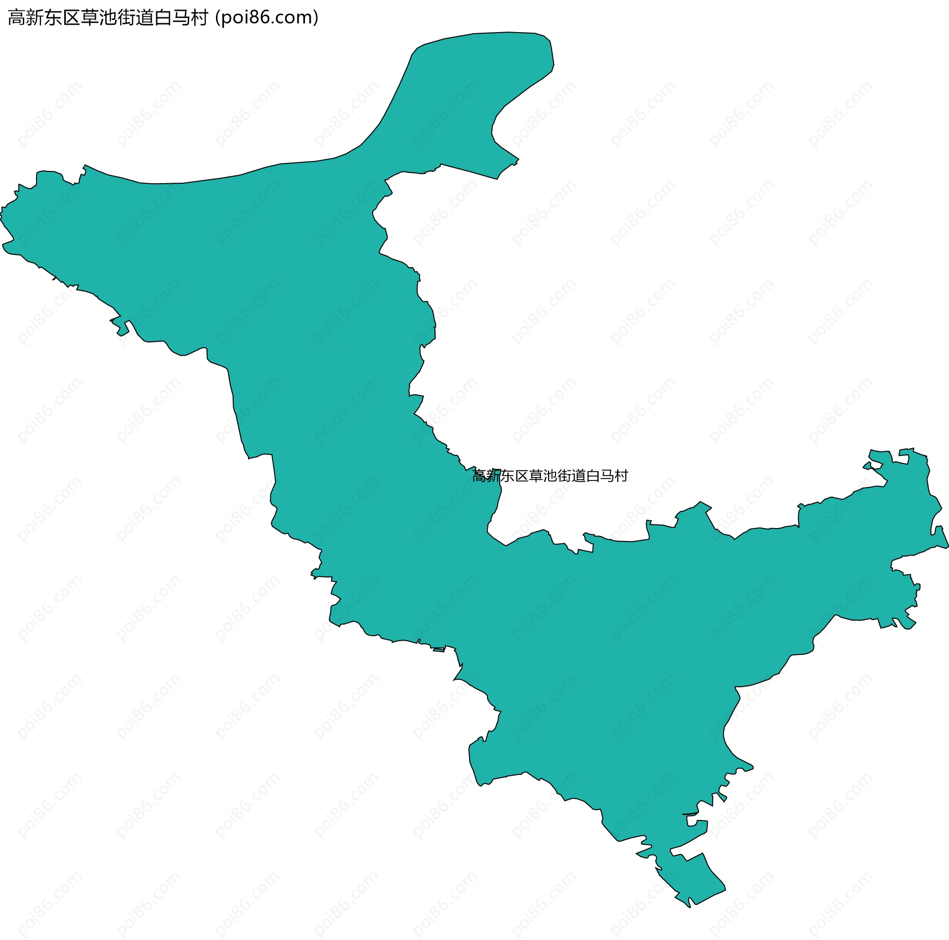 高新东区草池街道白马村边界地图