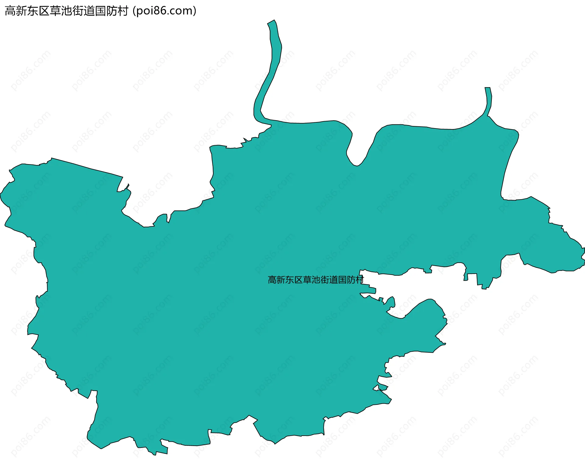 高新东区草池街道国防村边界地图