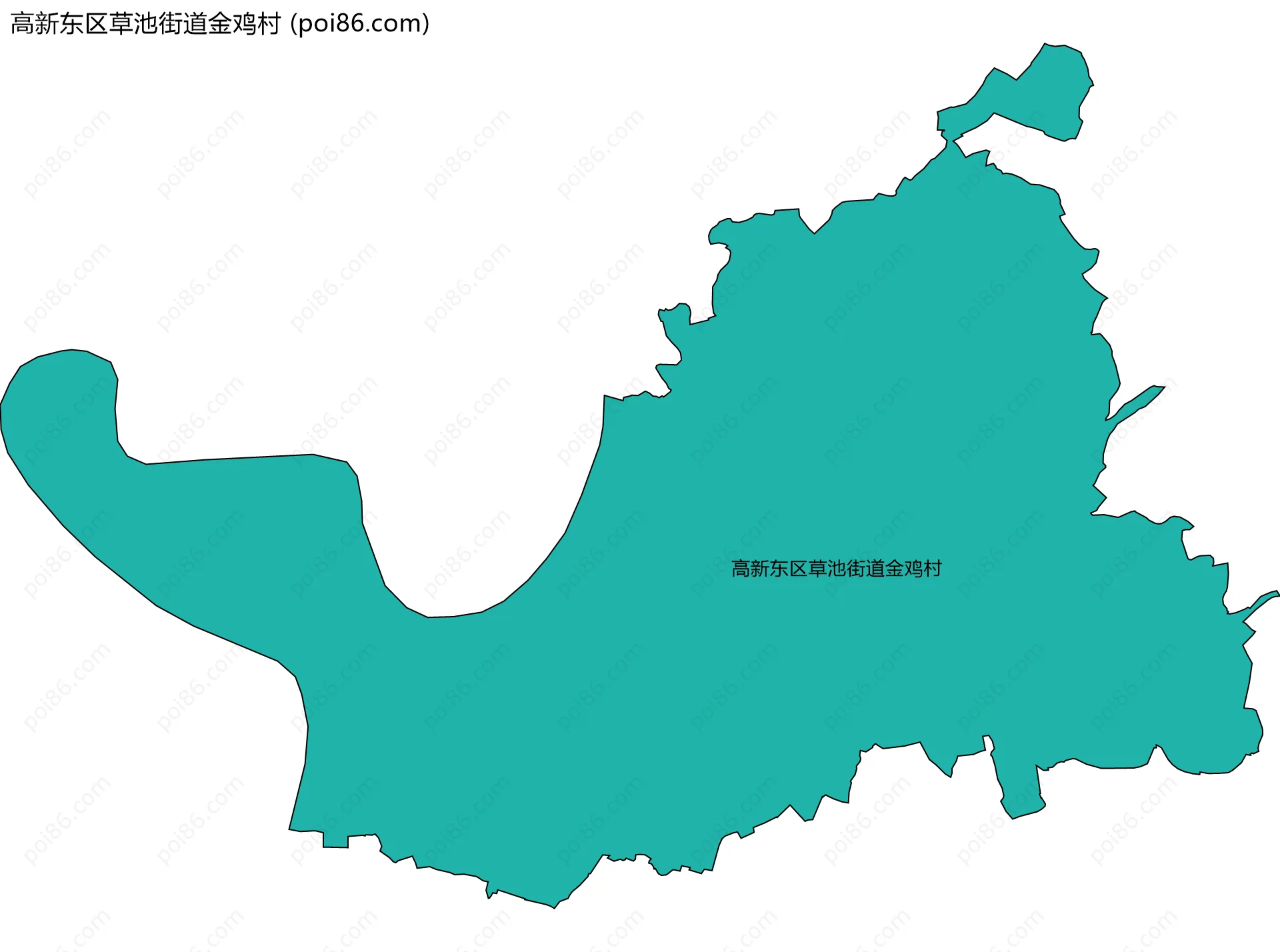 高新东区草池街道金鸡村边界地图