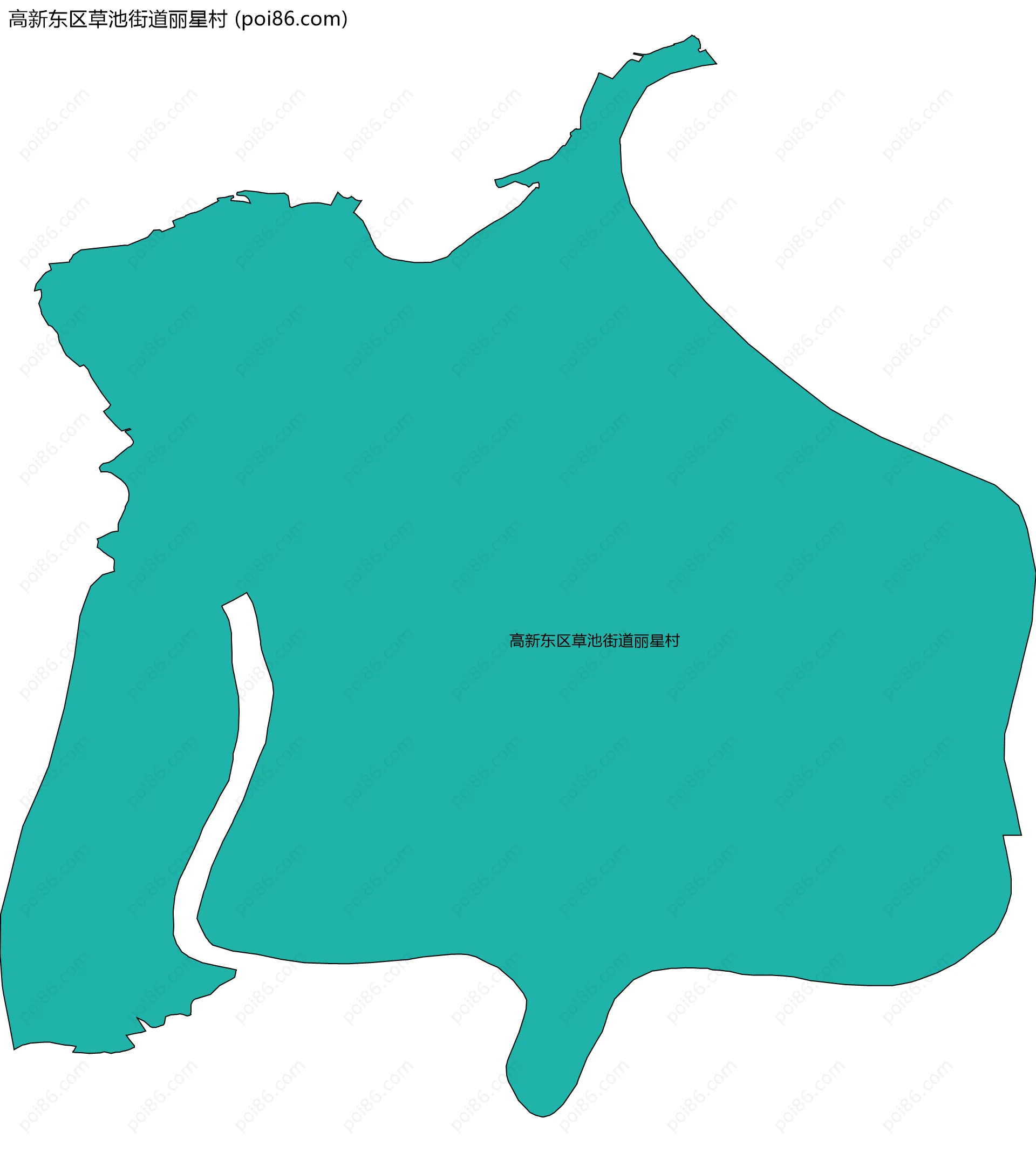 高新东区草池街道丽星村边界地图