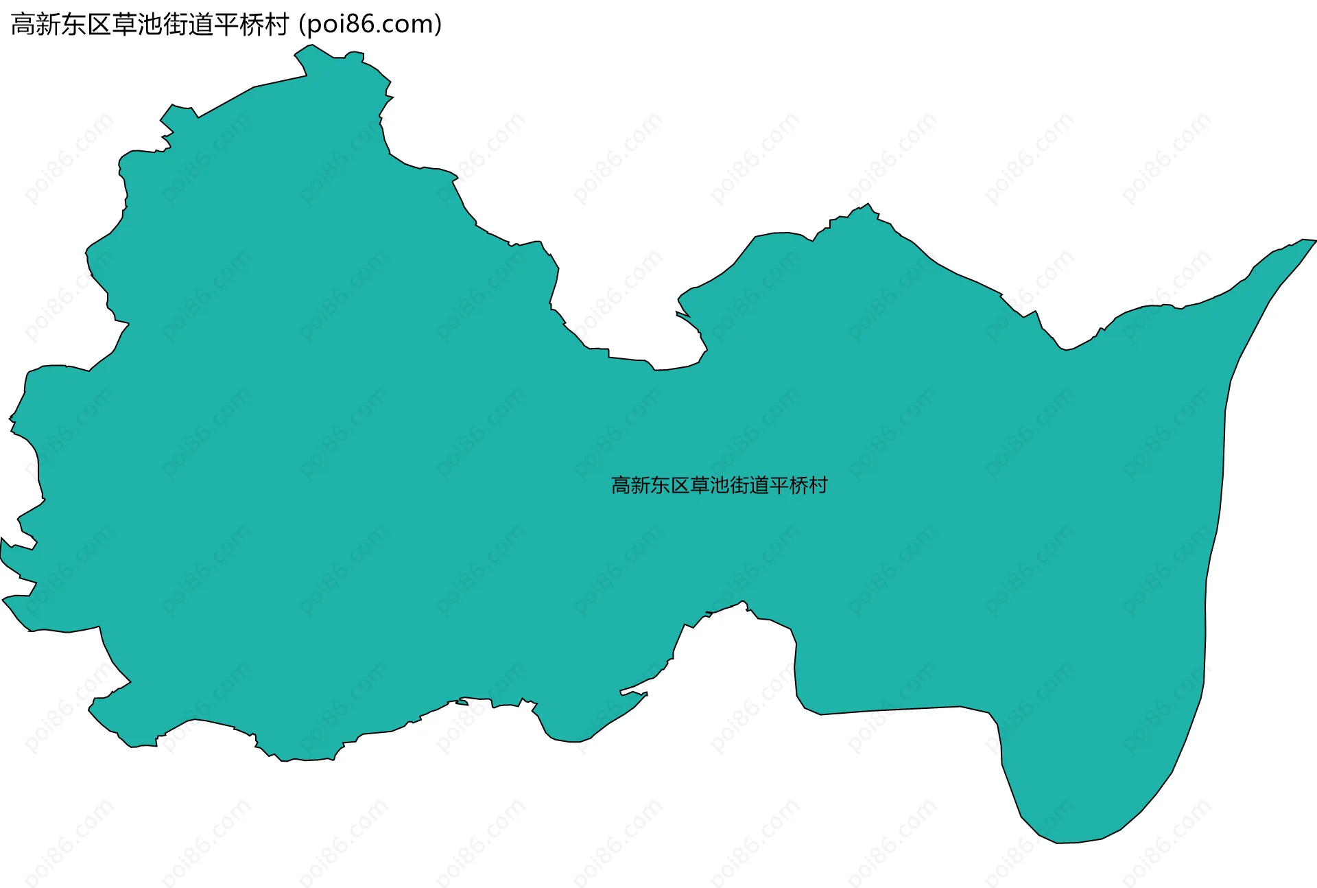 高新东区草池街道平桥村边界地图