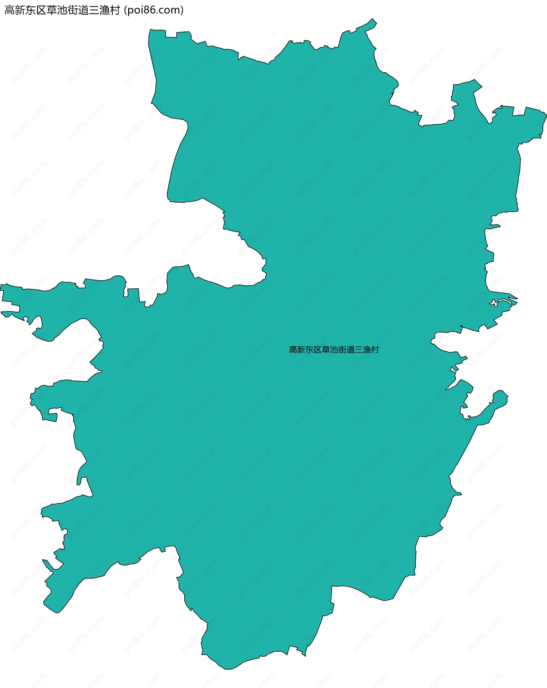高新东区草池街道三渔村边界地图