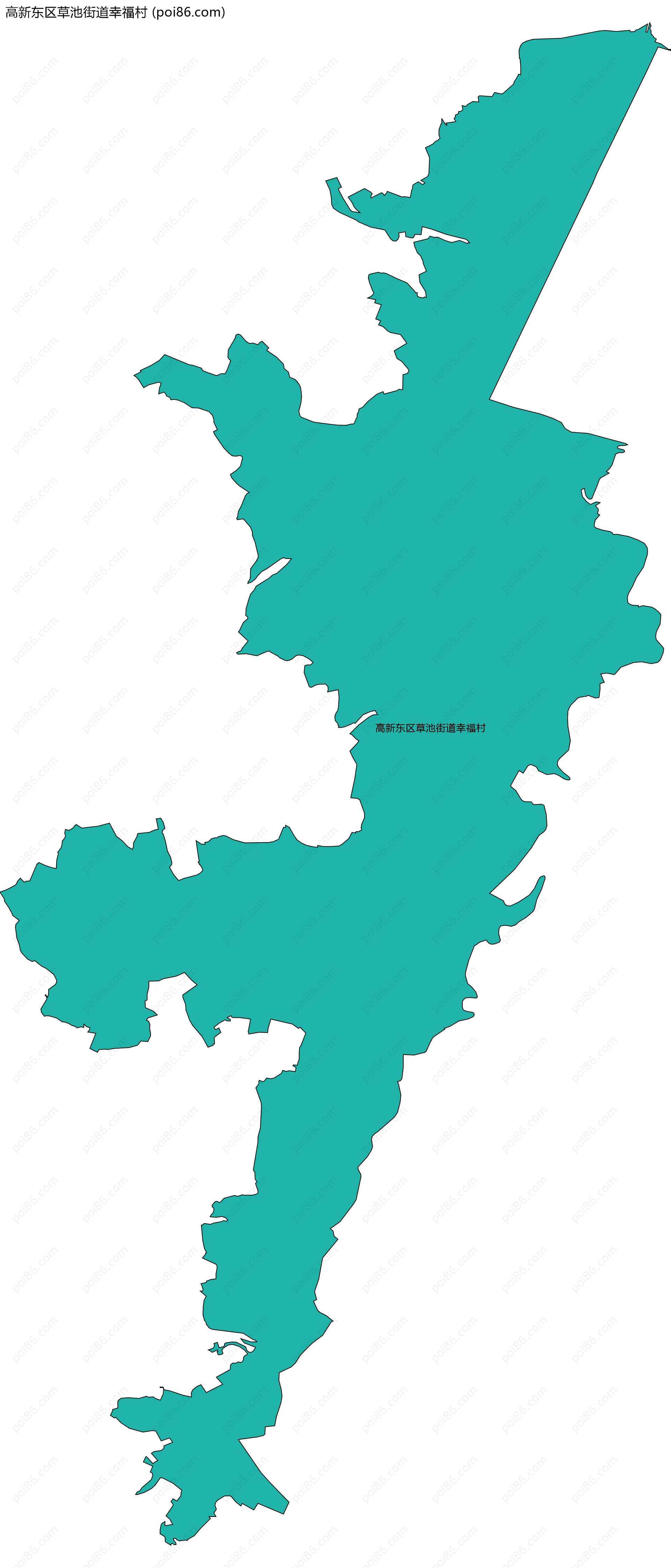 高新东区草池街道幸福村边界地图