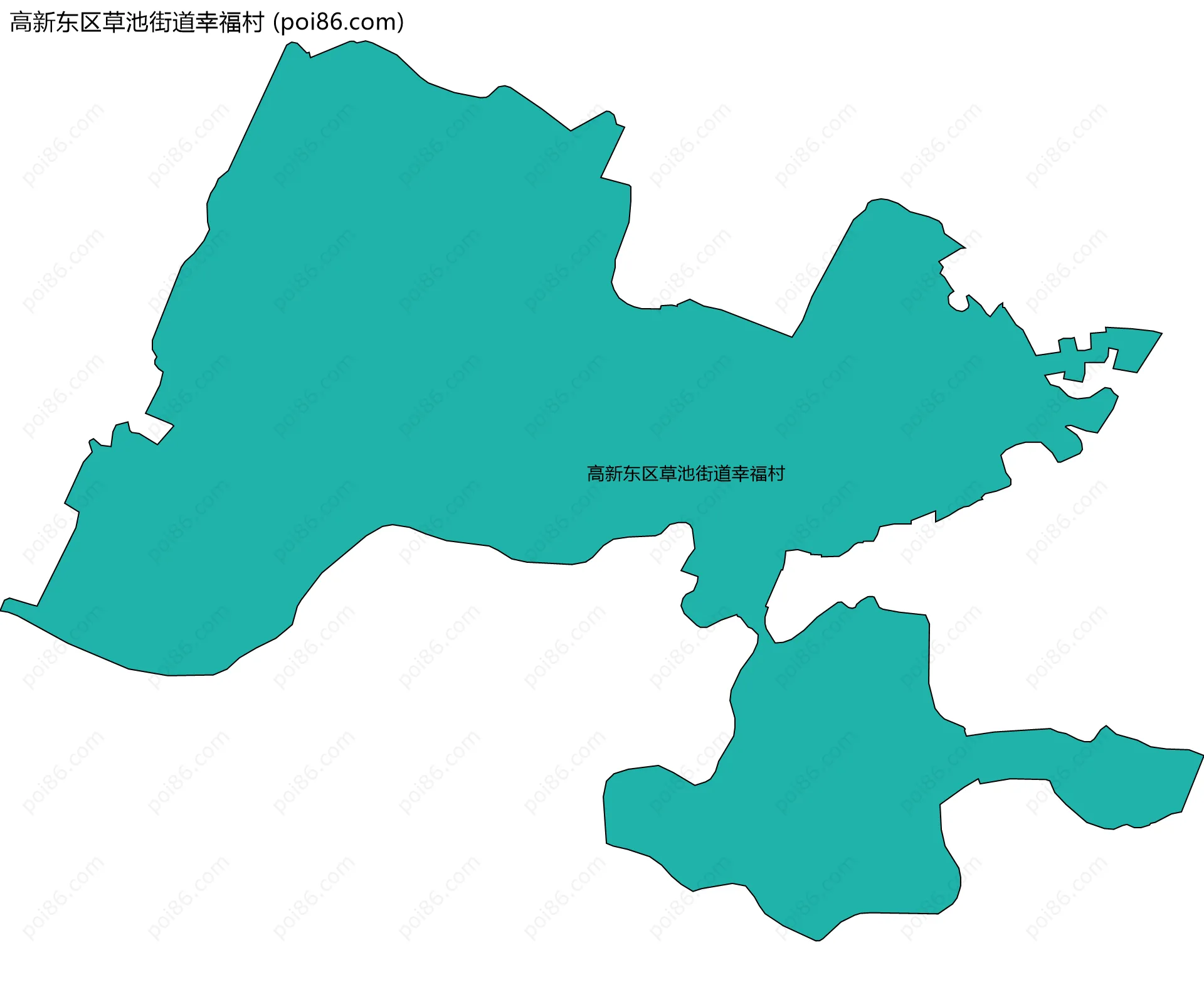 高新东区草池街道幸福村边界地图