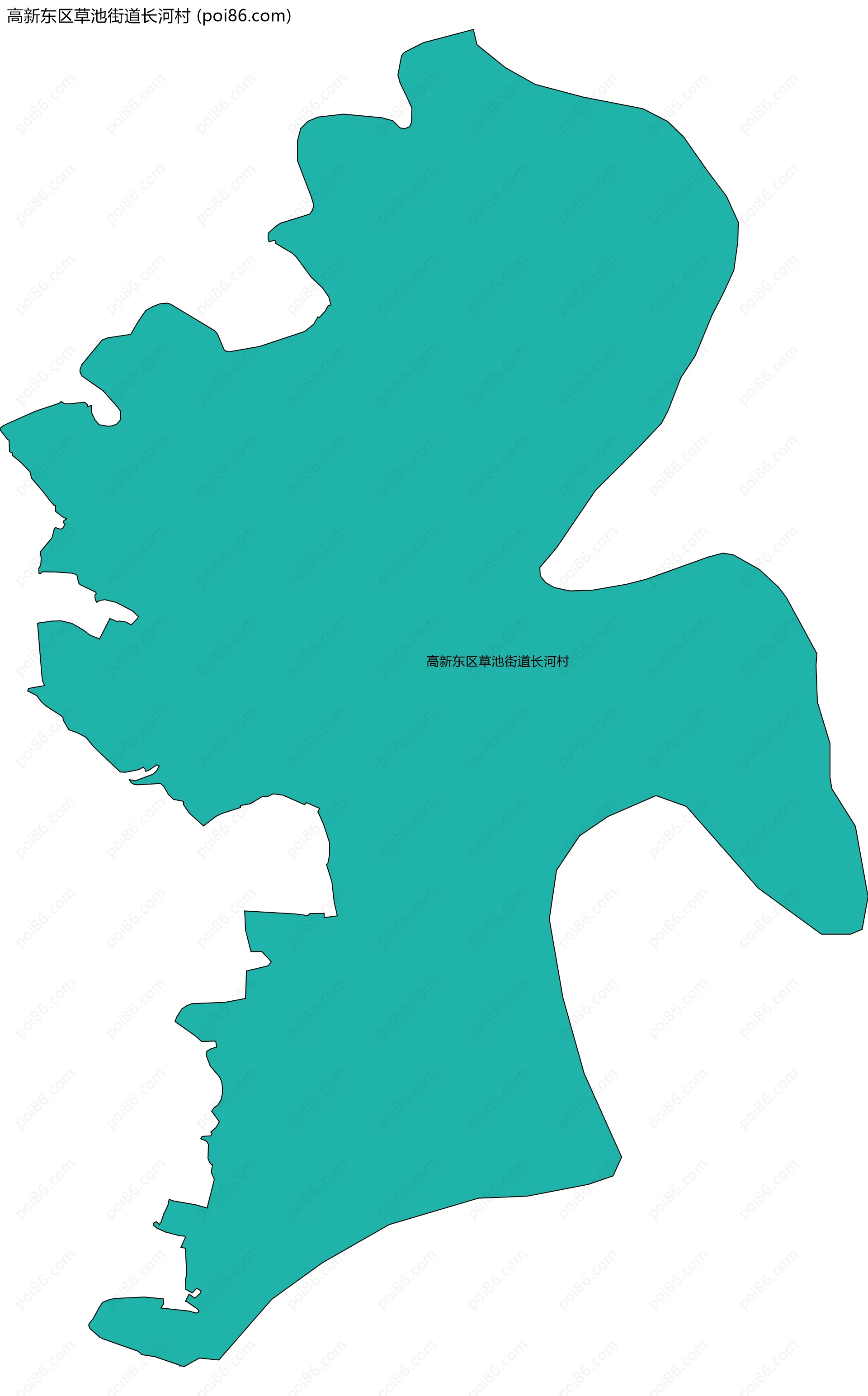 高新东区草池街道长河村边界地图