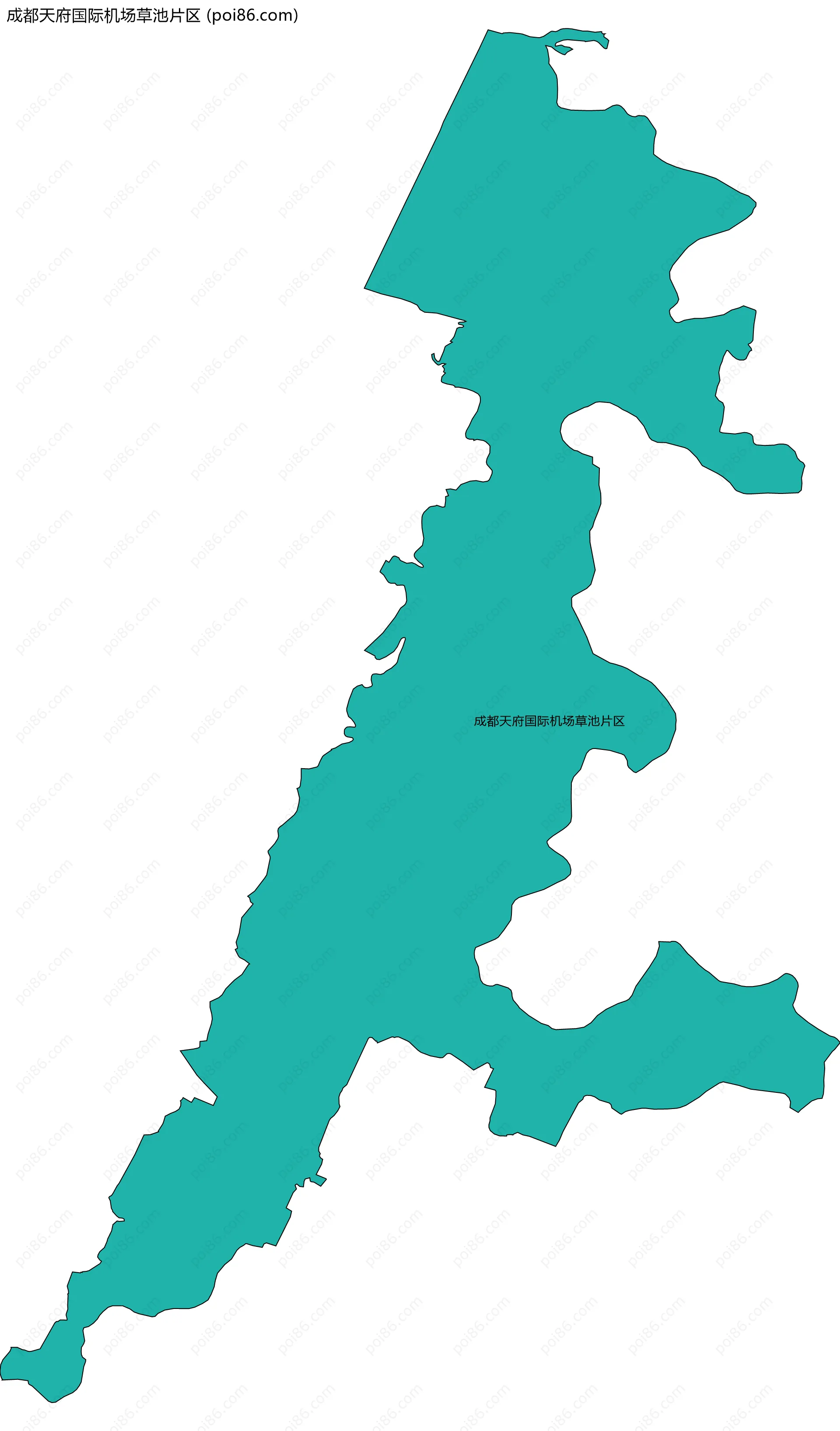 成都天府国际机场草池片区边界地图