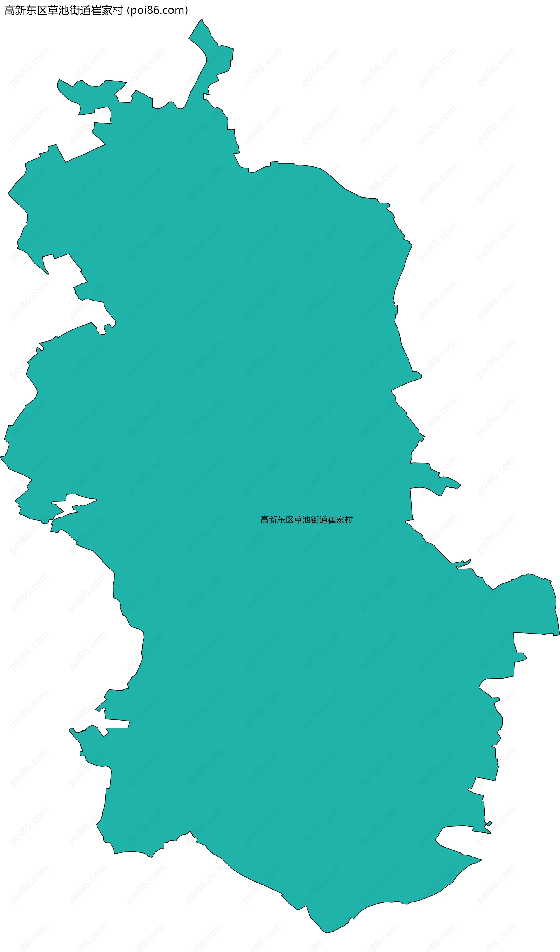 高新东区草池街道崔家村边界地图