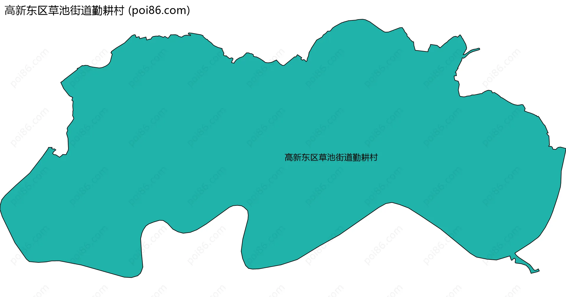 高新东区草池街道勤耕村边界地图