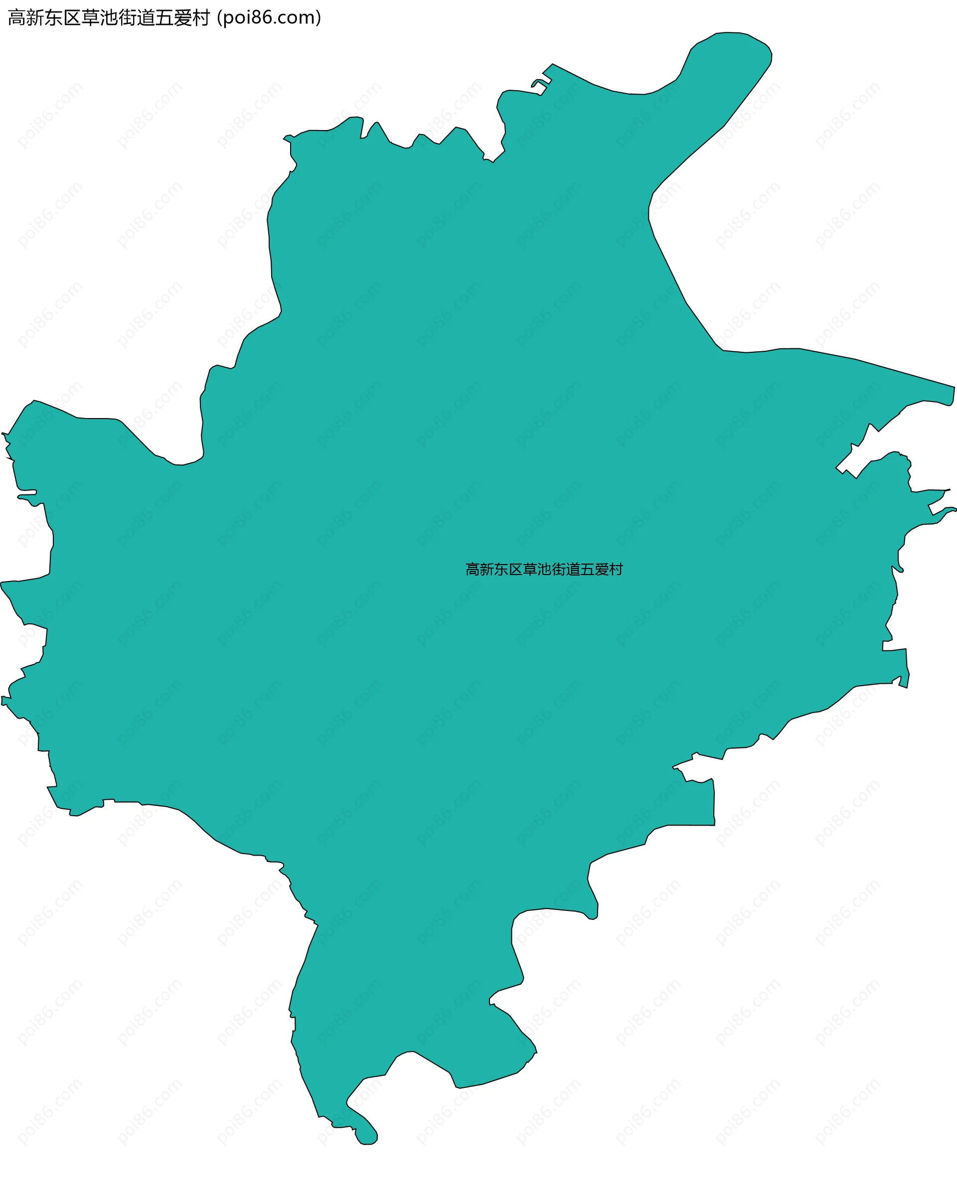 高新东区草池街道五爱村边界地图
