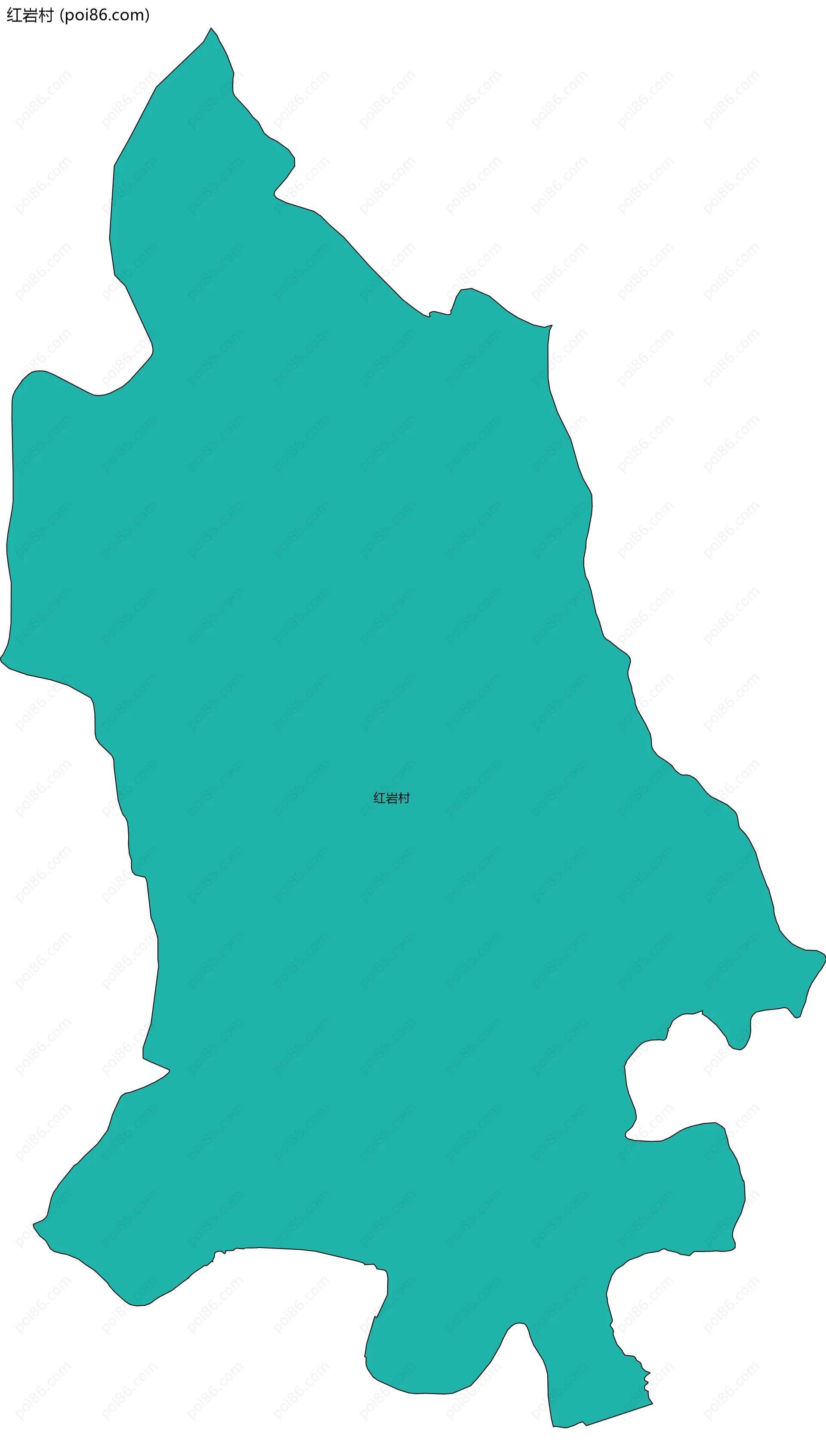 红岩村边界地图