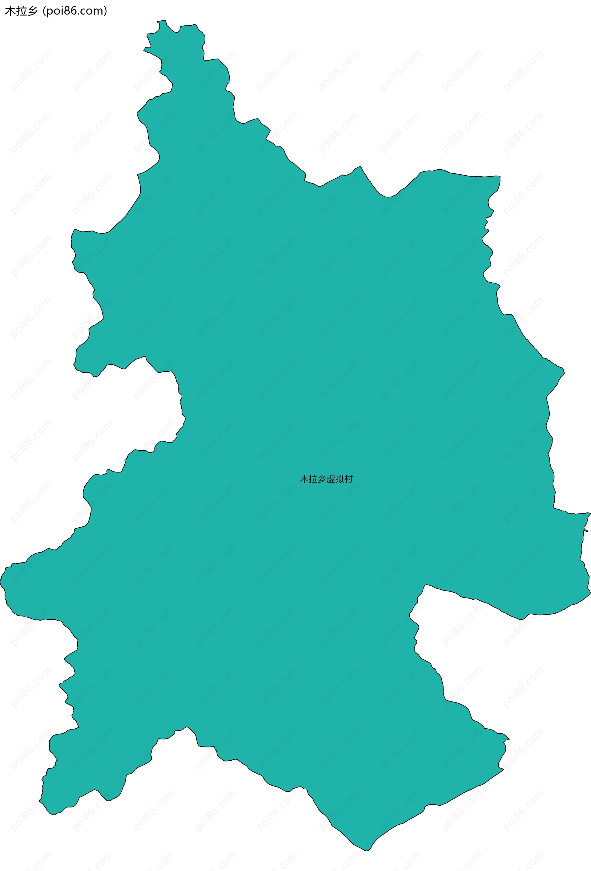 木拉乡边界地图(五级行政区划)