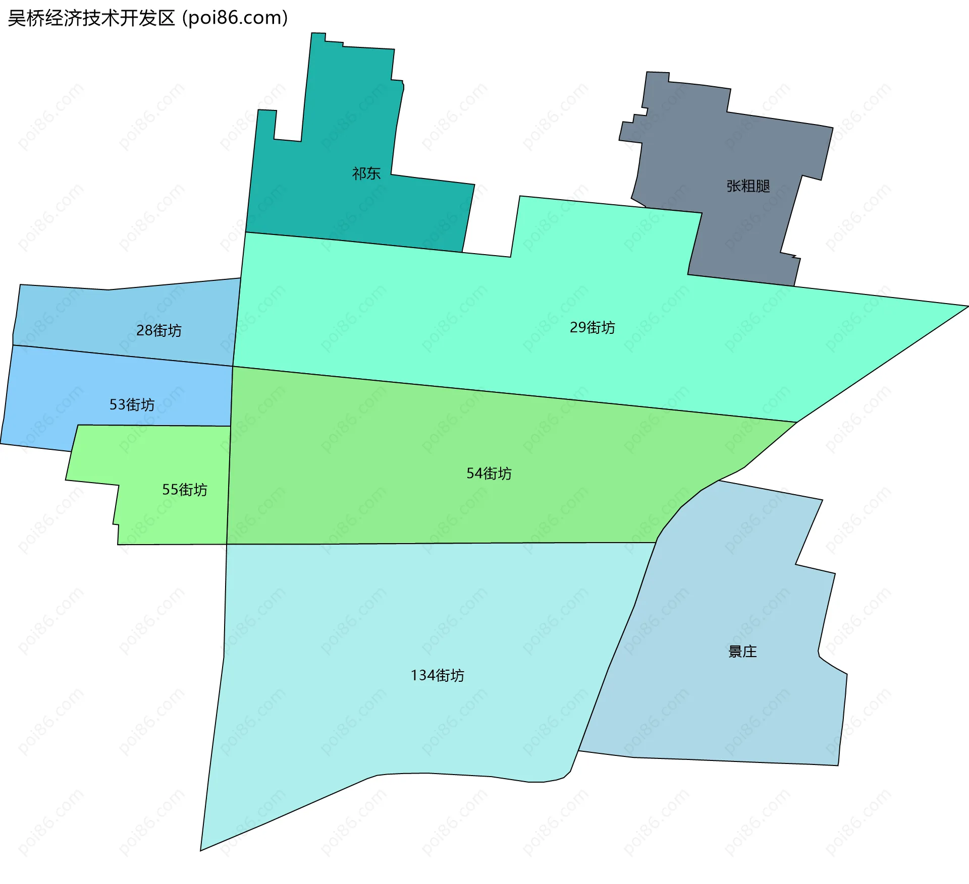 吴桥经济技术开发区边界地图(五级行政区划)