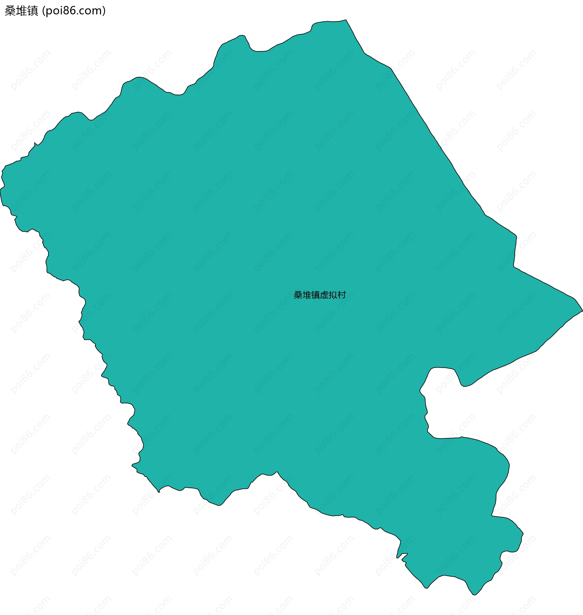 桑堆镇边界地图(五级行政区划)