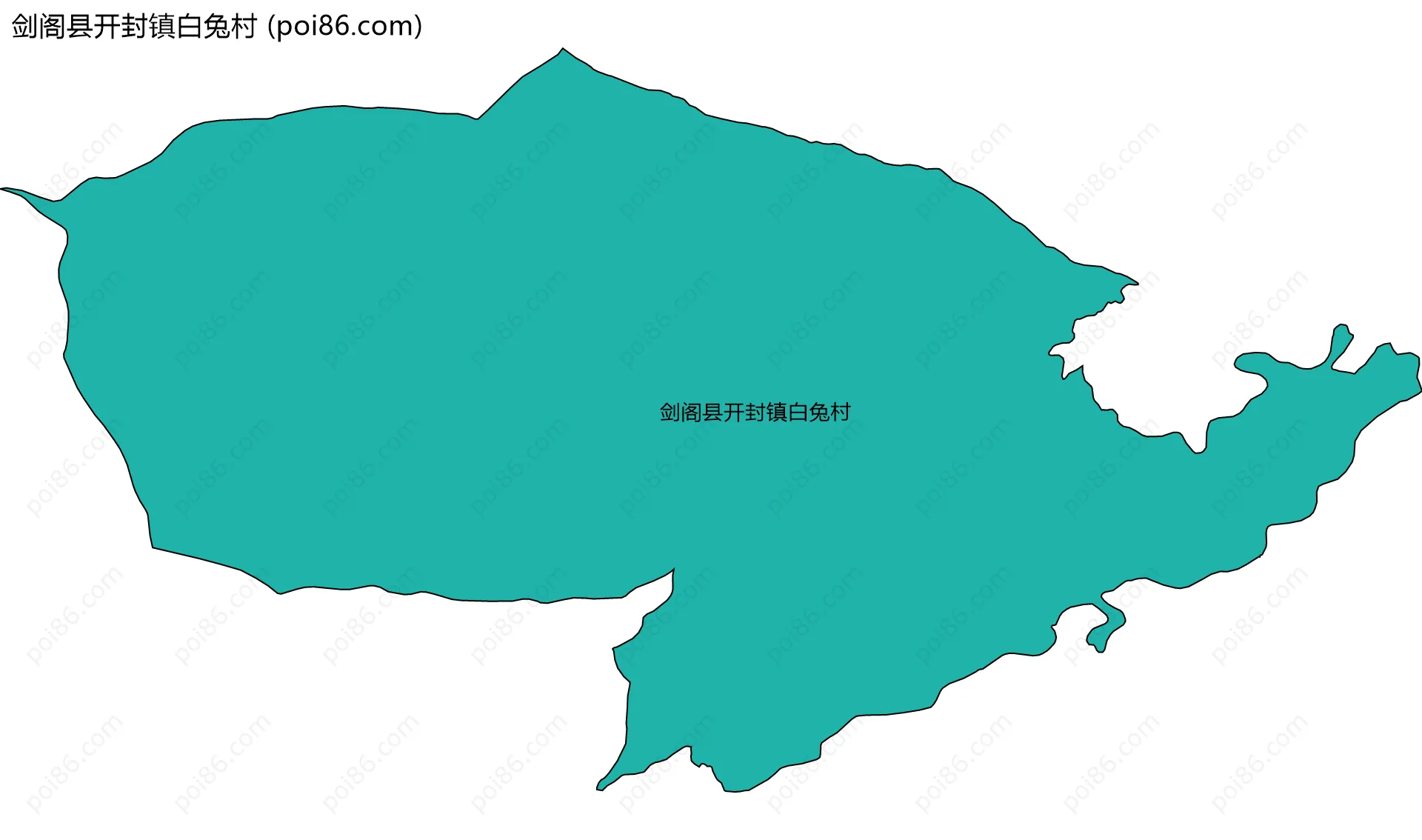 剑阁县开封镇白兔村边界地图