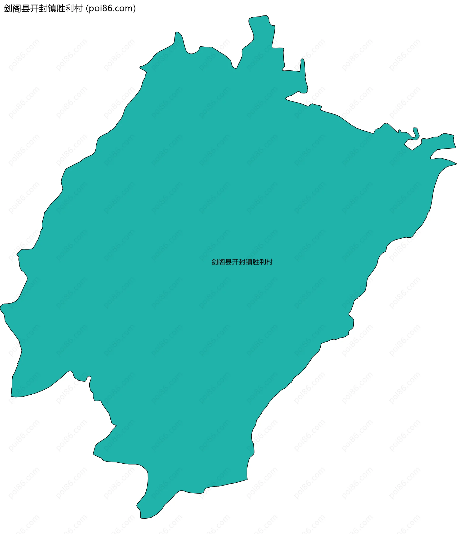 剑阁县开封镇胜利村边界地图