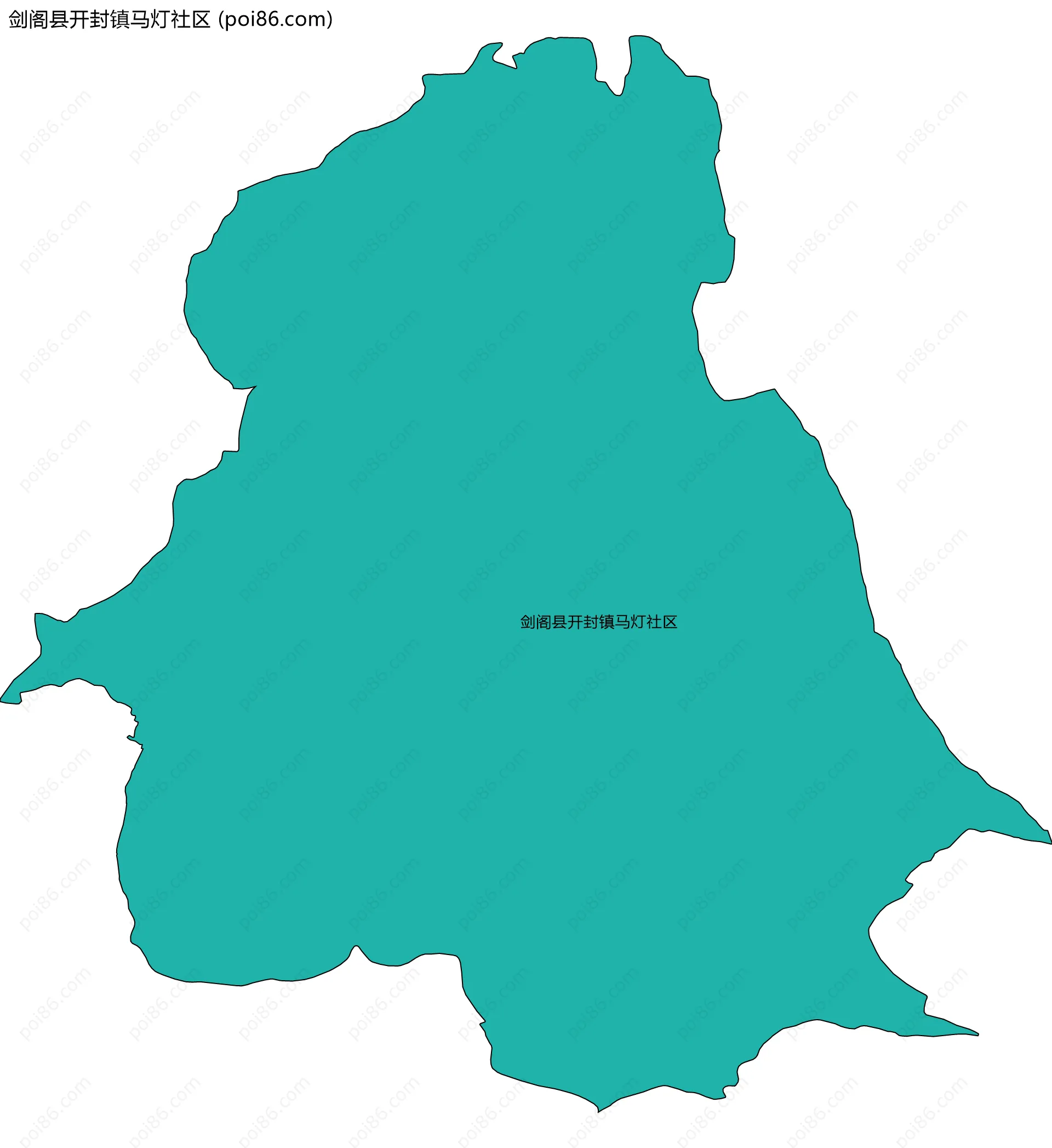 剑阁县开封镇马灯社区边界地图