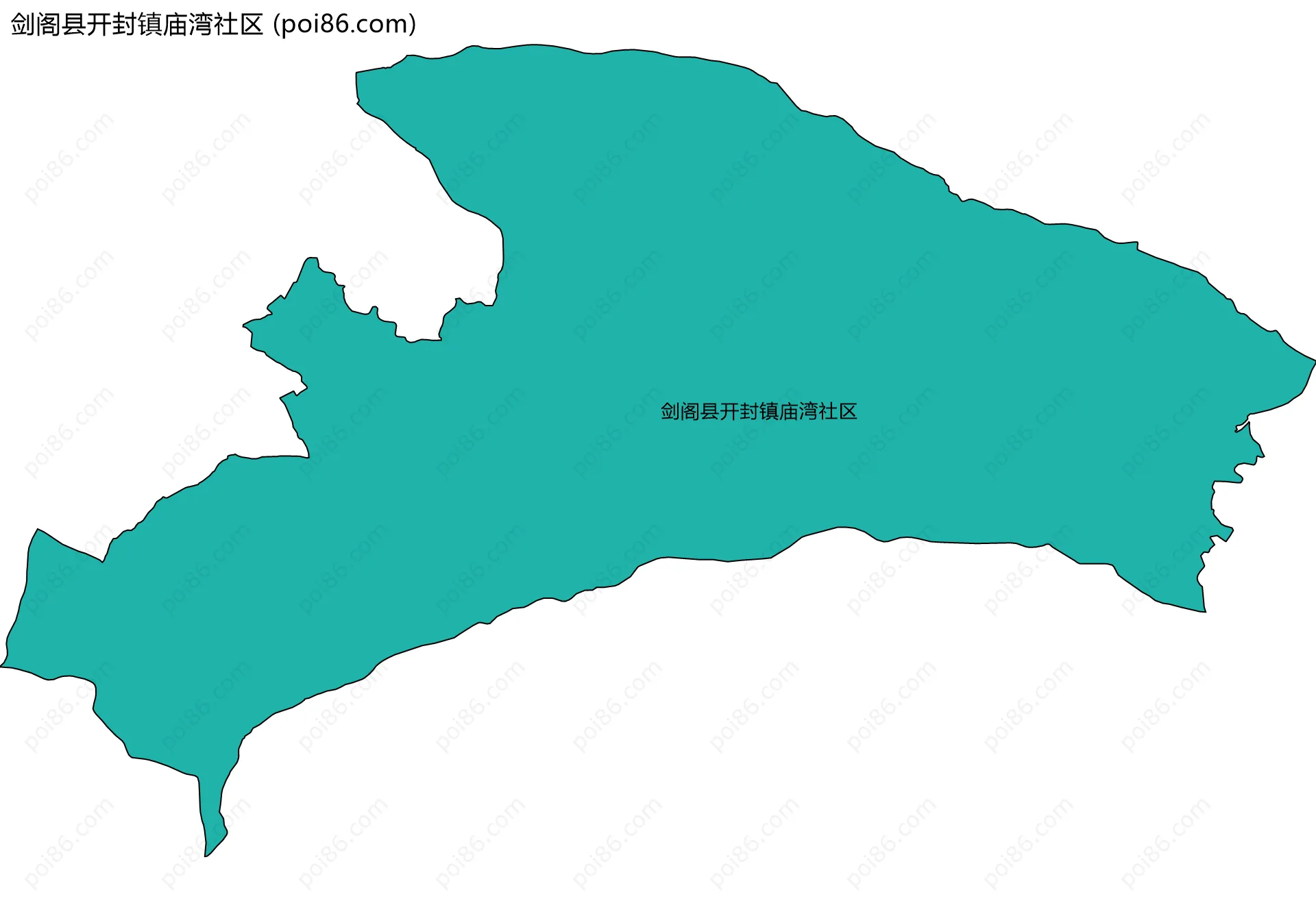 剑阁县开封镇庙湾社区边界地图