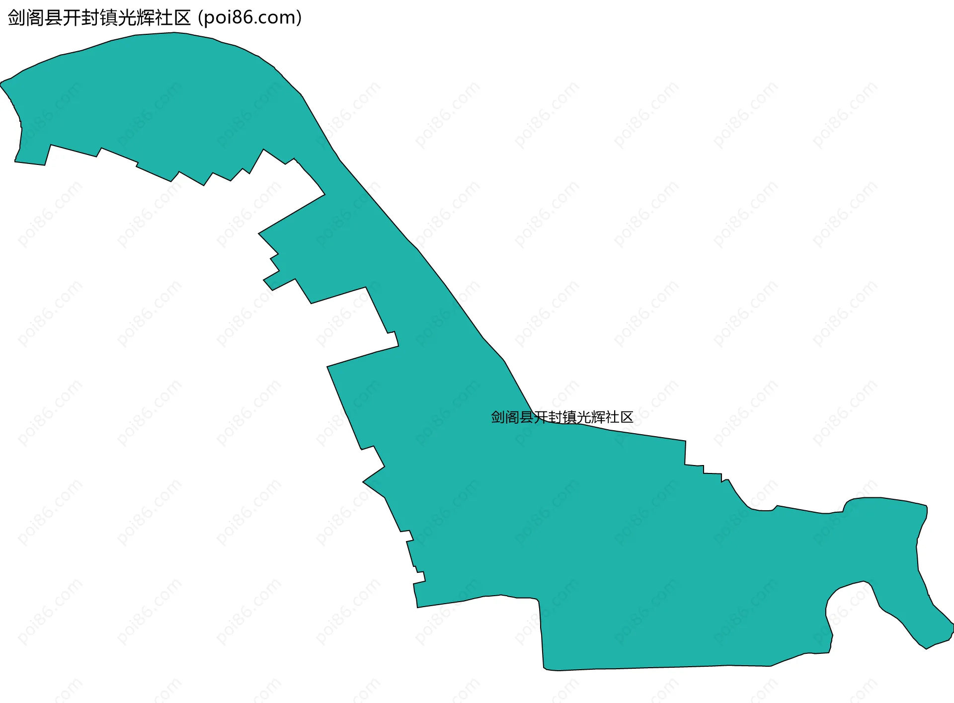 剑阁县开封镇光辉社区边界地图