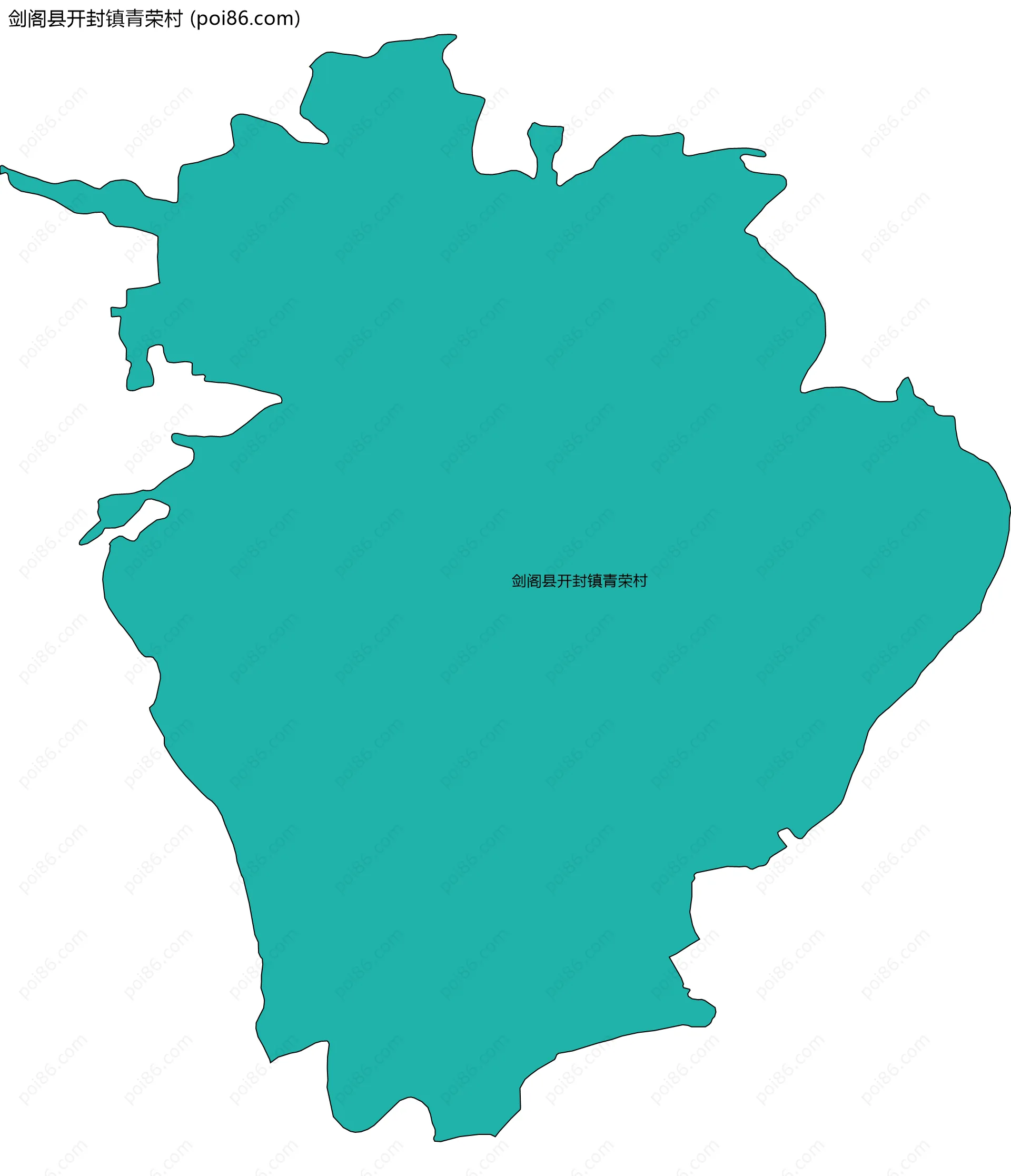 剑阁县开封镇青荣村边界地图