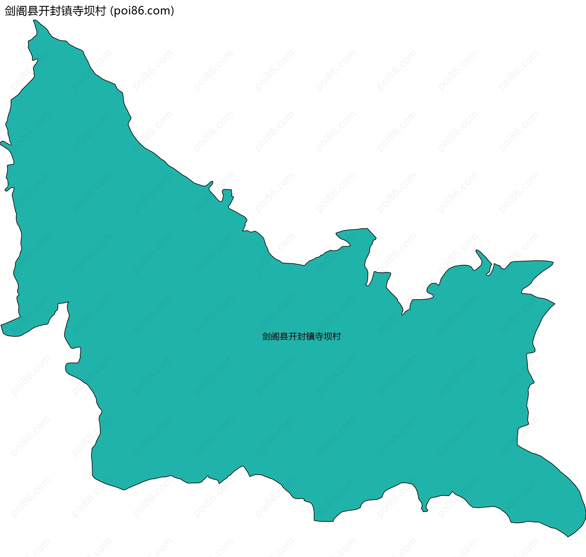 剑阁县开封镇寺坝村边界地图