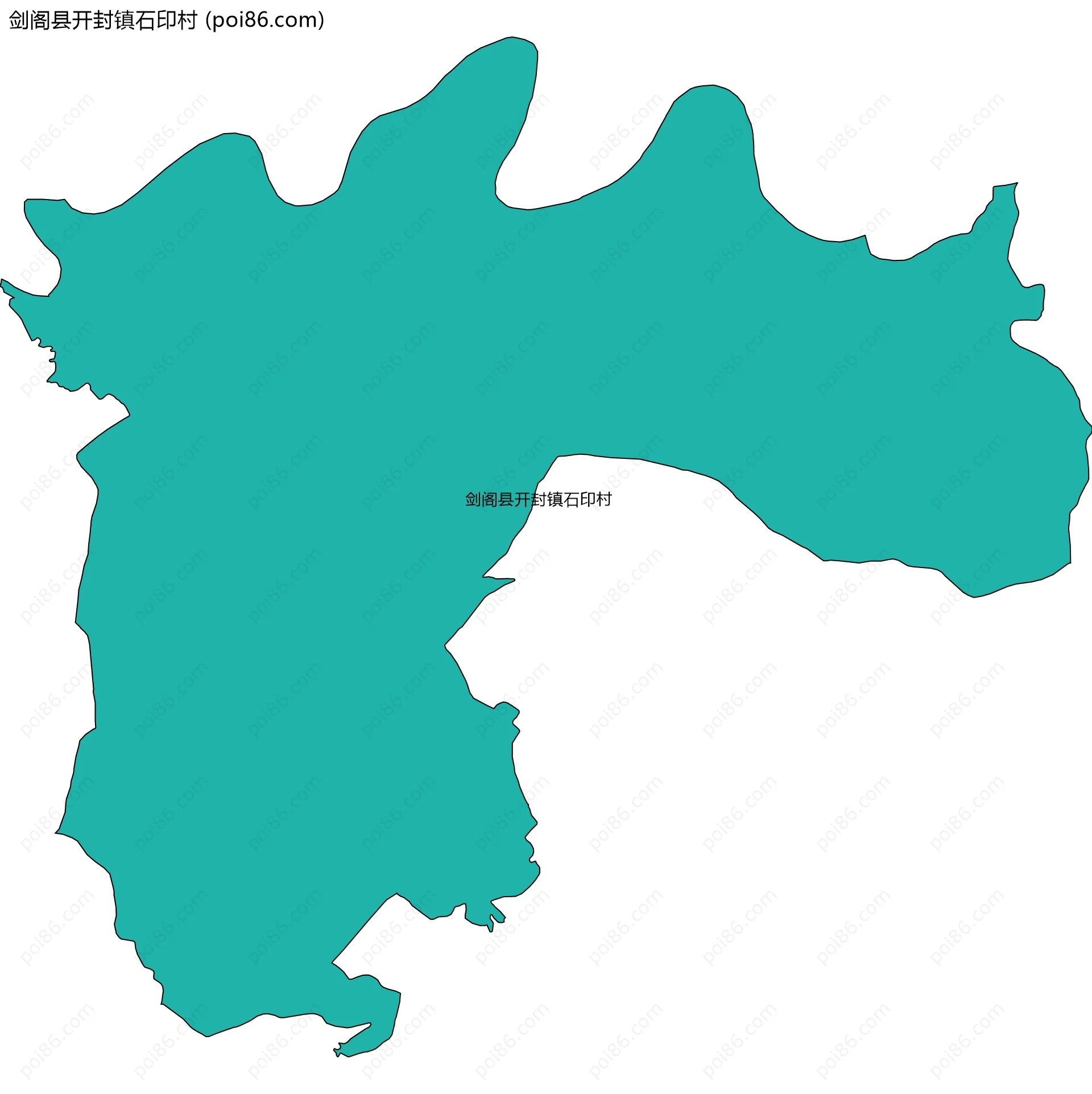 剑阁县开封镇石印村边界地图