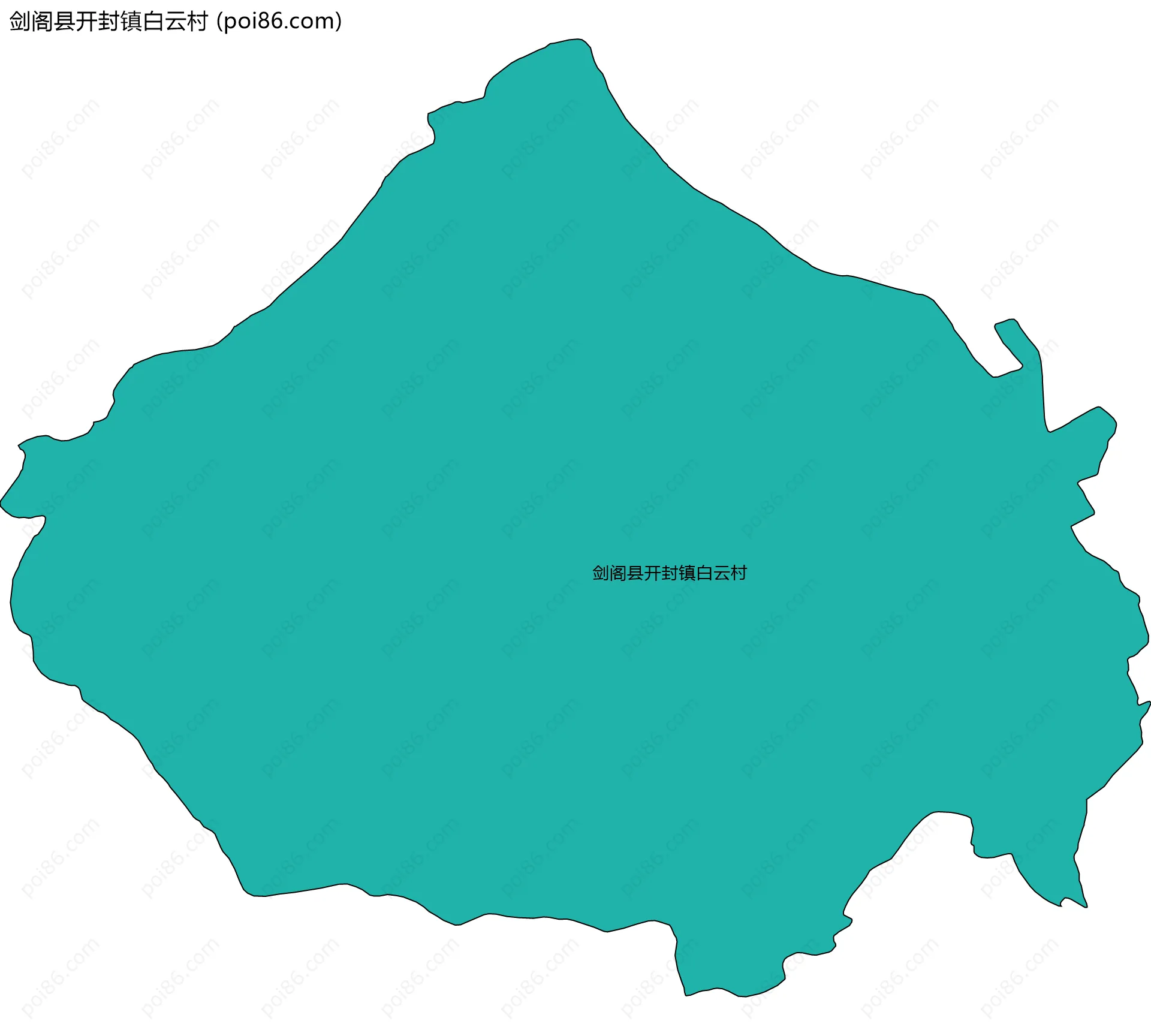 剑阁县开封镇白云村边界地图