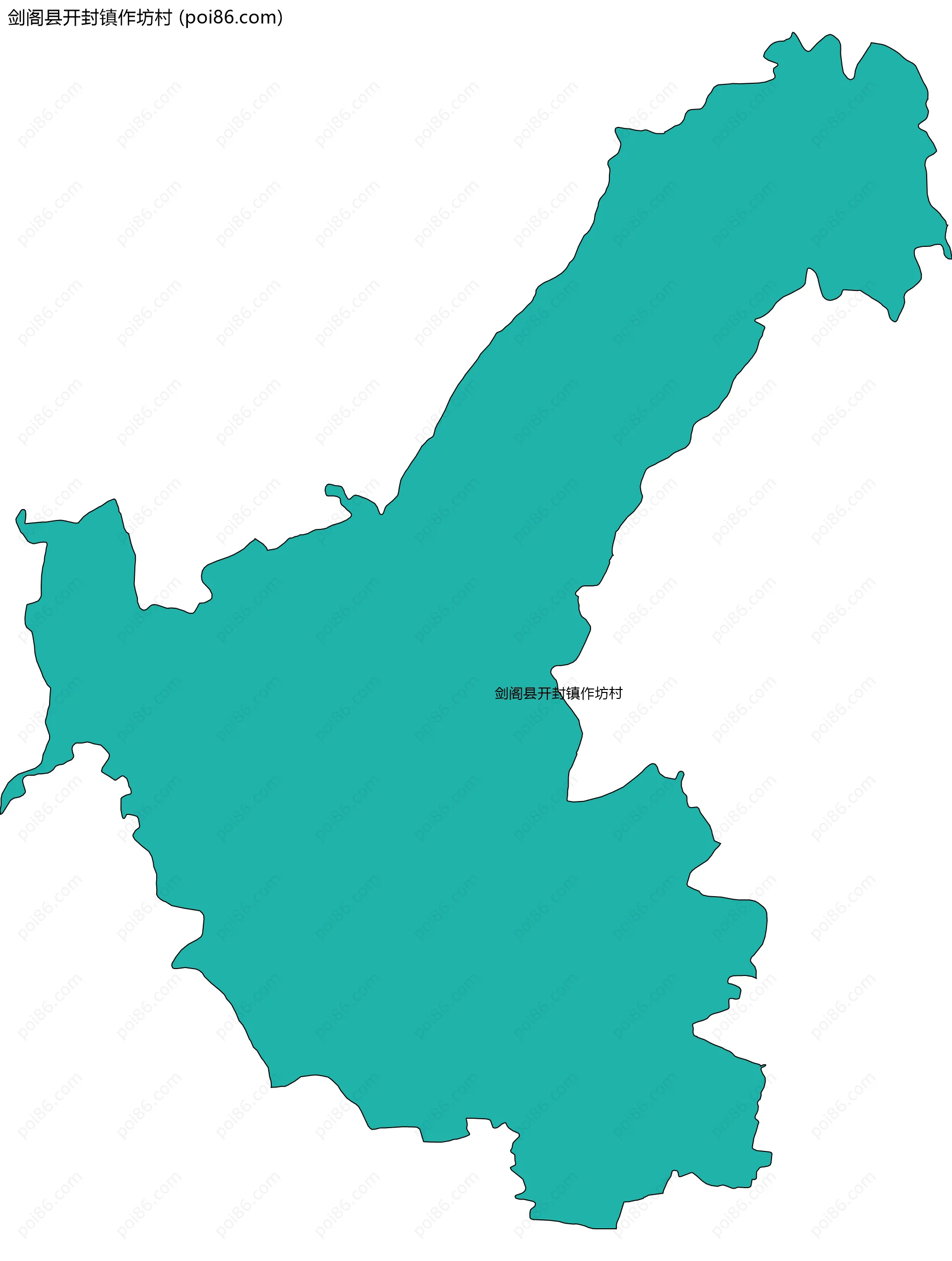 剑阁县开封镇作坊村边界地图