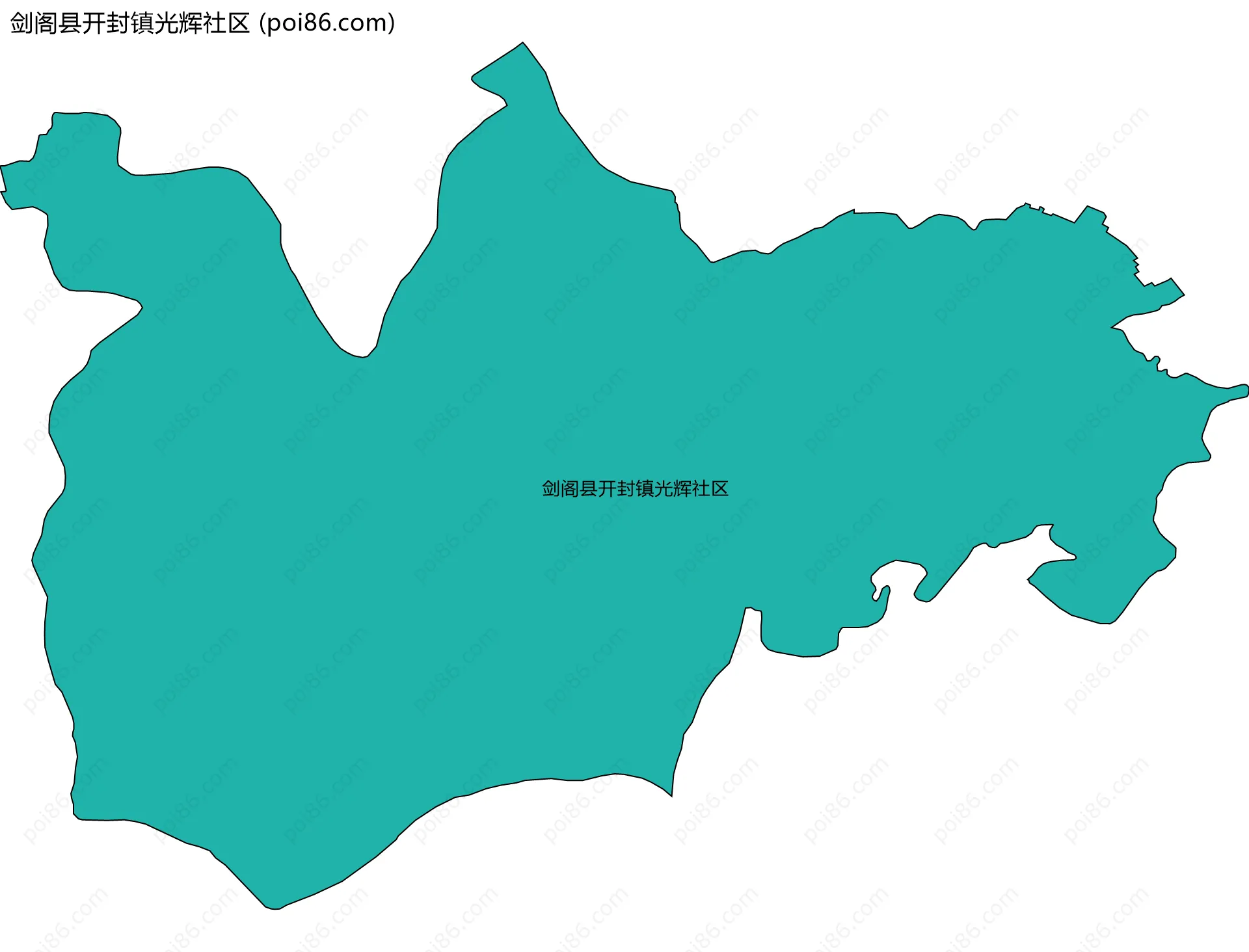 剑阁县开封镇光辉社区边界地图