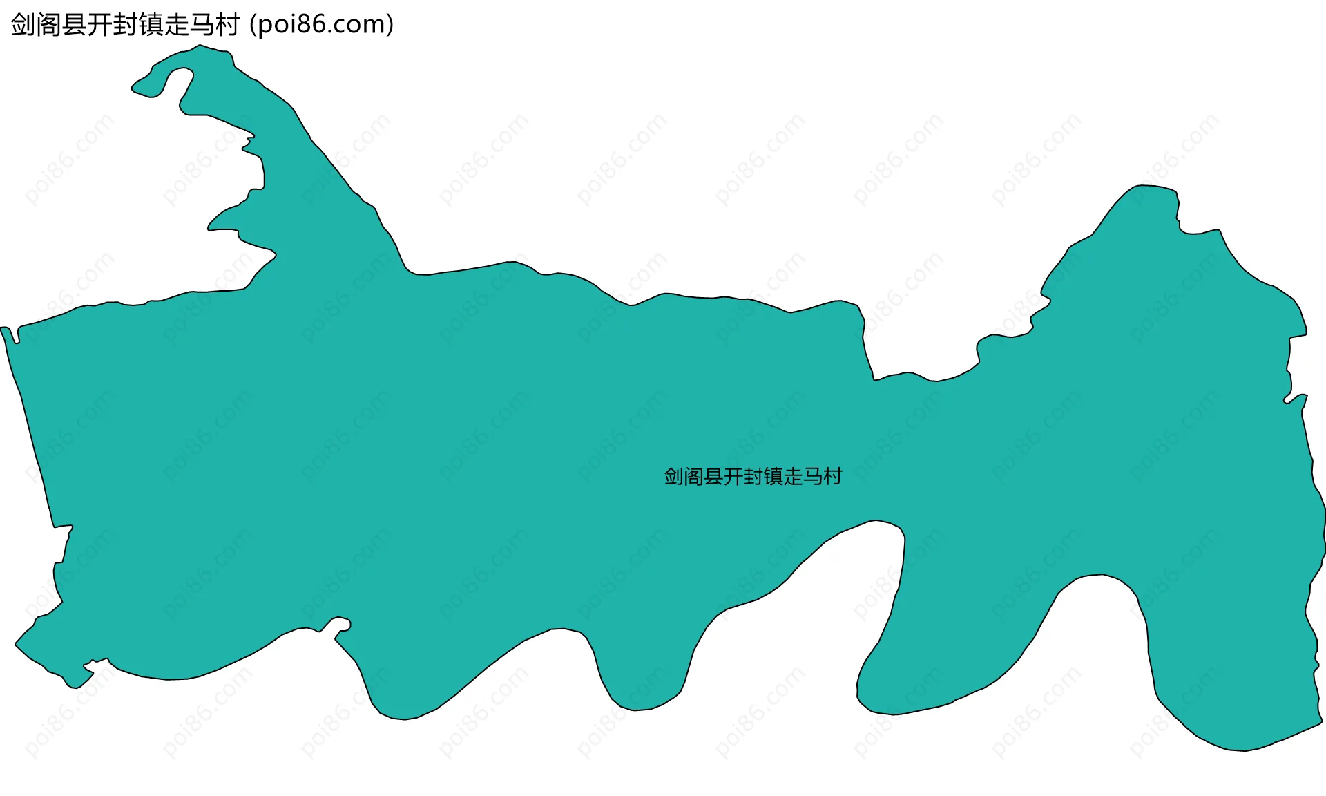 剑阁县开封镇走马村边界地图