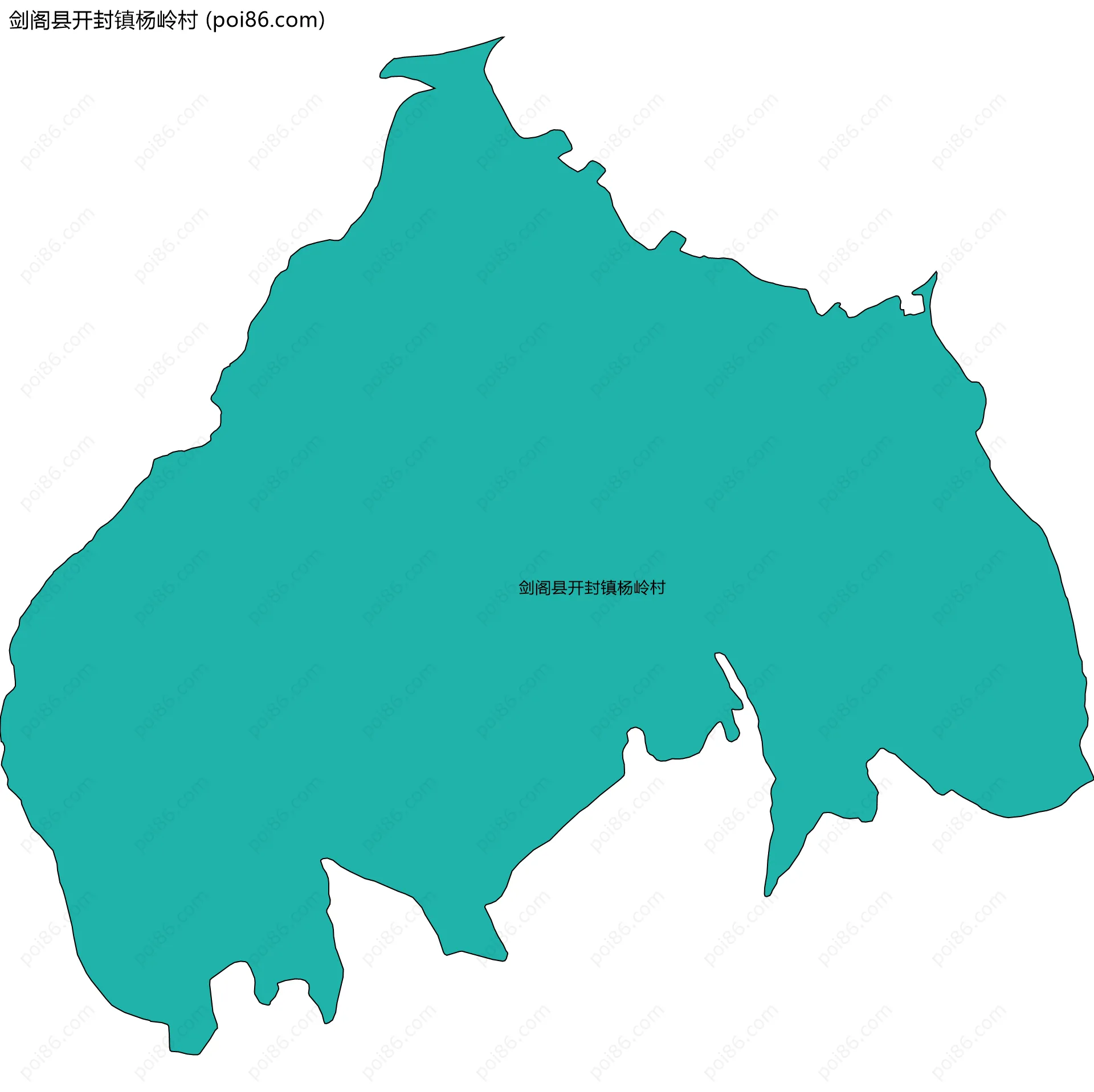 剑阁县开封镇杨岭村边界地图