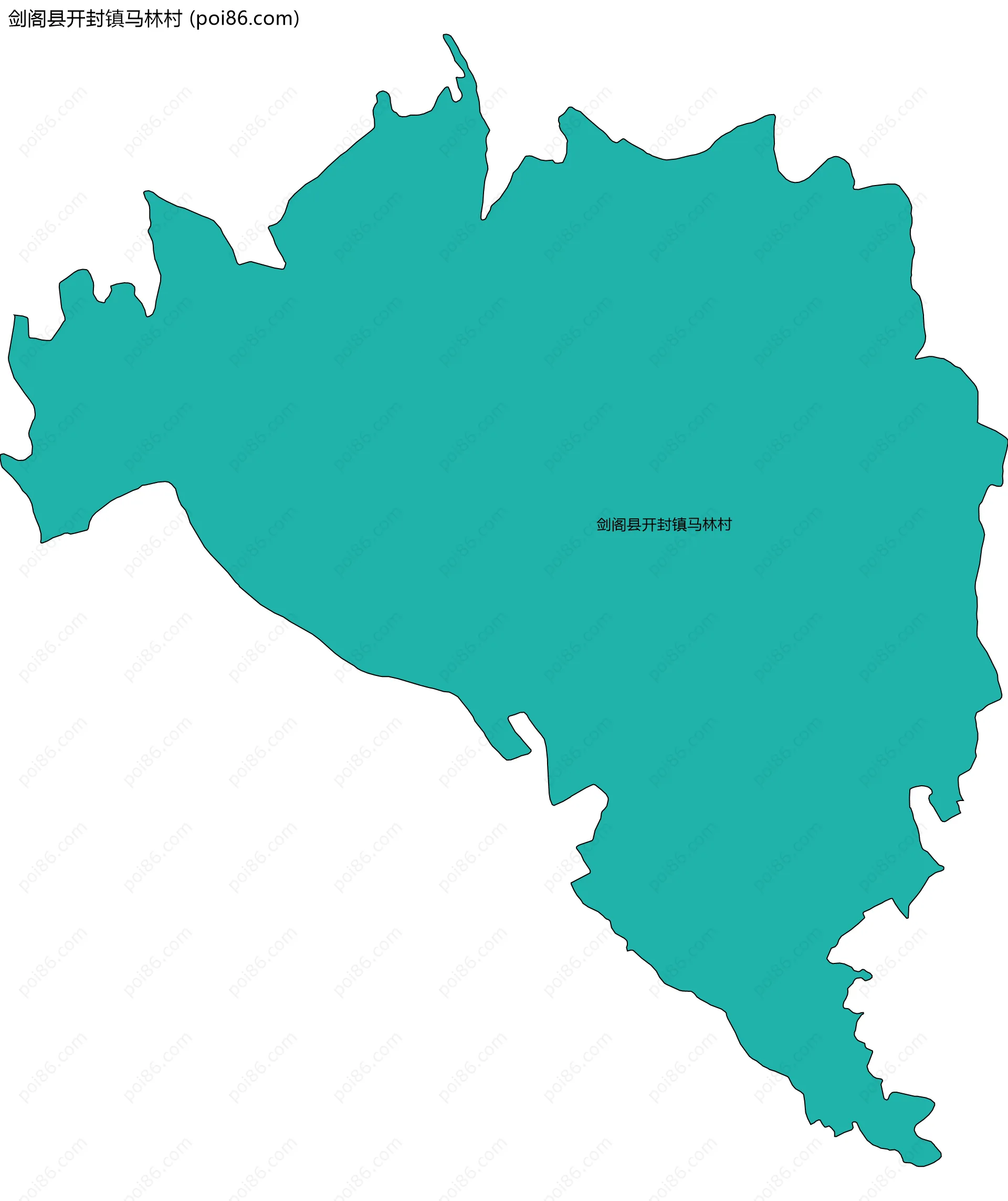 剑阁县开封镇马林村边界地图