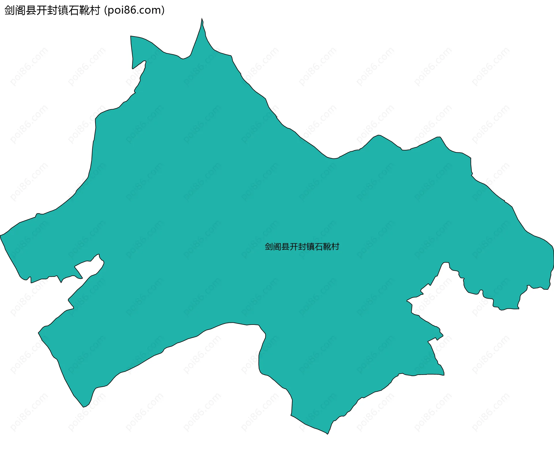 剑阁县开封镇石靴村边界地图