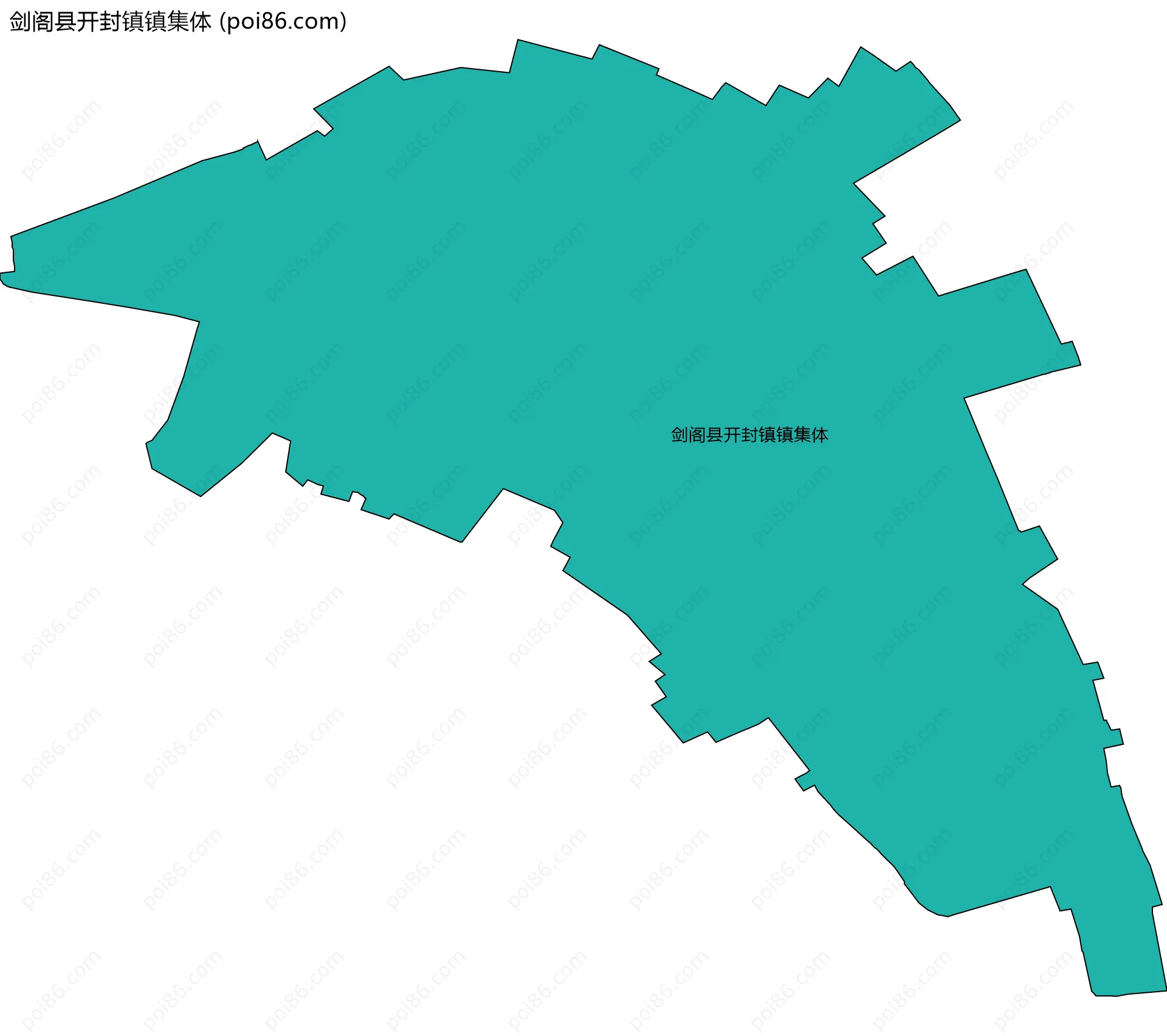 剑阁县开封镇镇集体边界地图