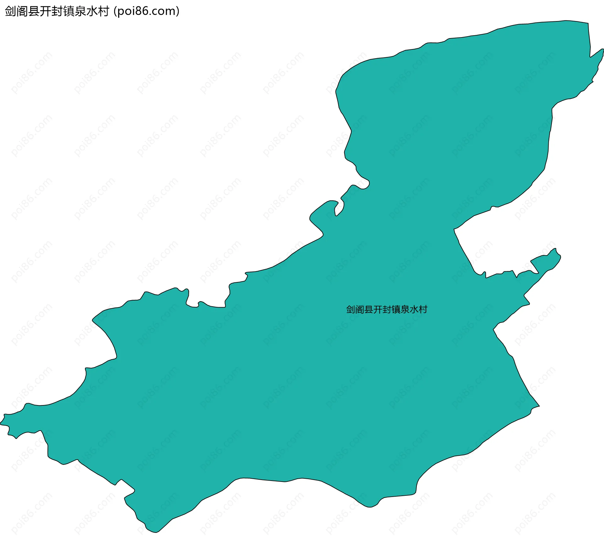 剑阁县开封镇泉水村边界地图