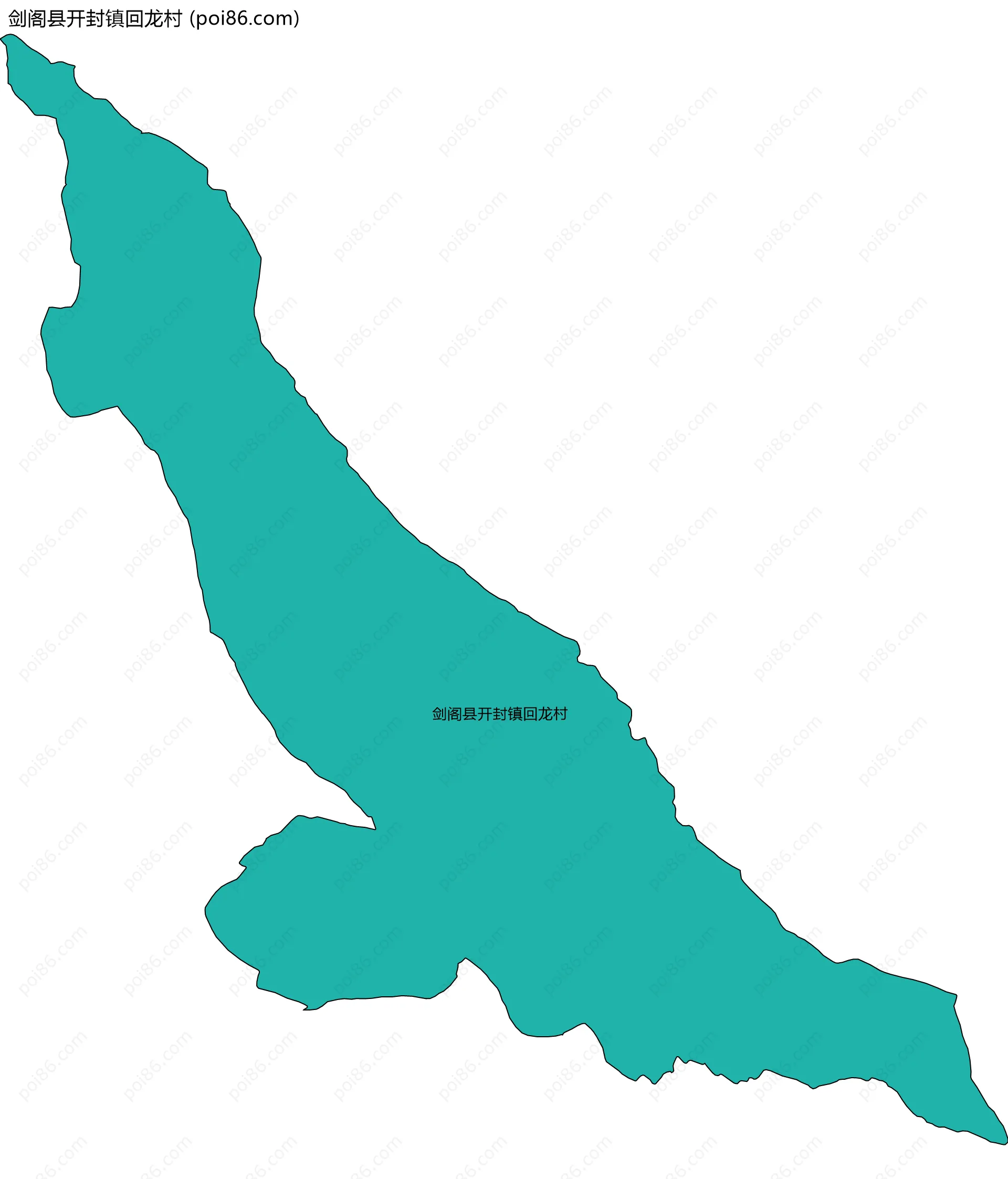 剑阁县开封镇回龙村边界地图