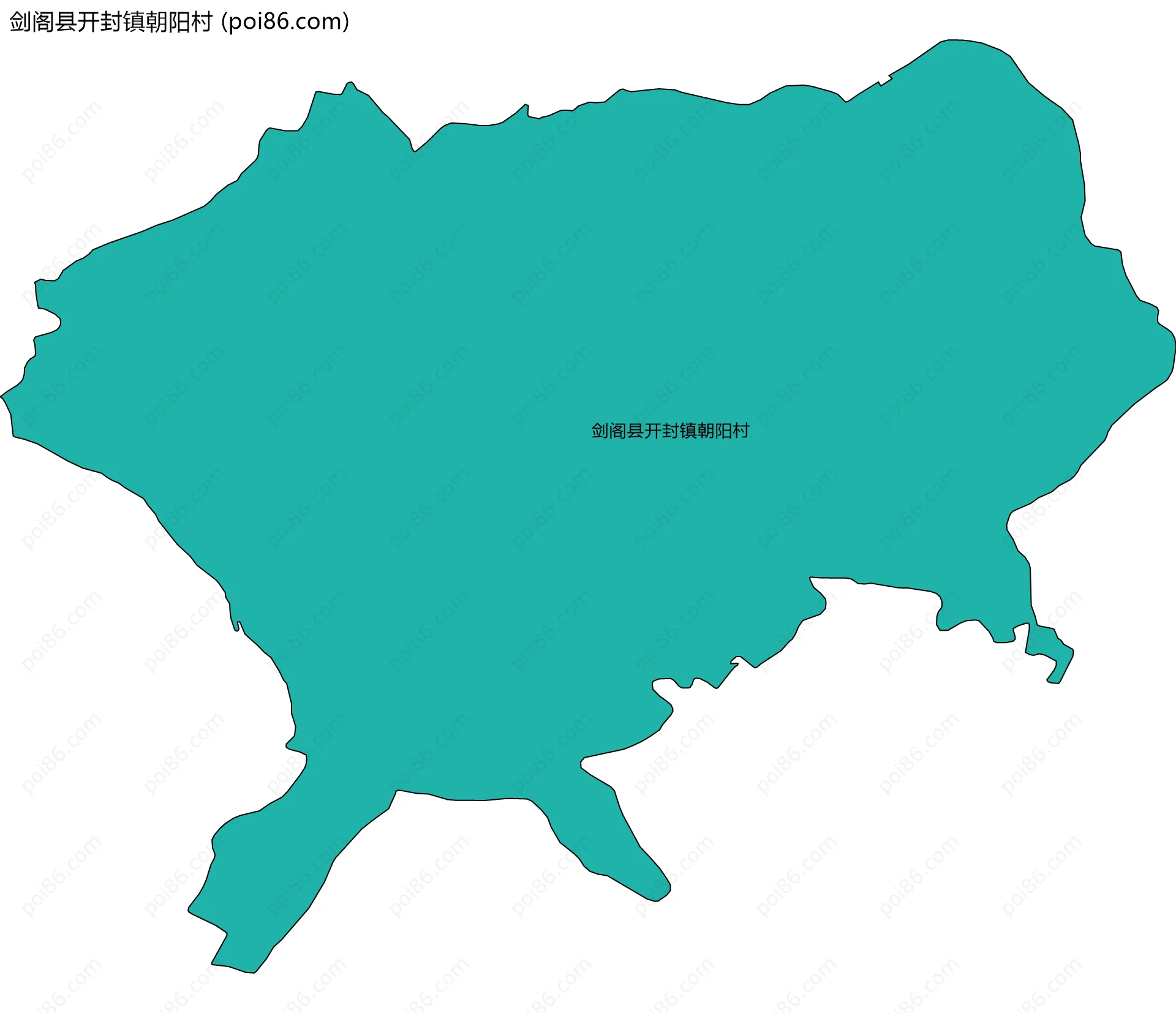 剑阁县开封镇朝阳村边界地图