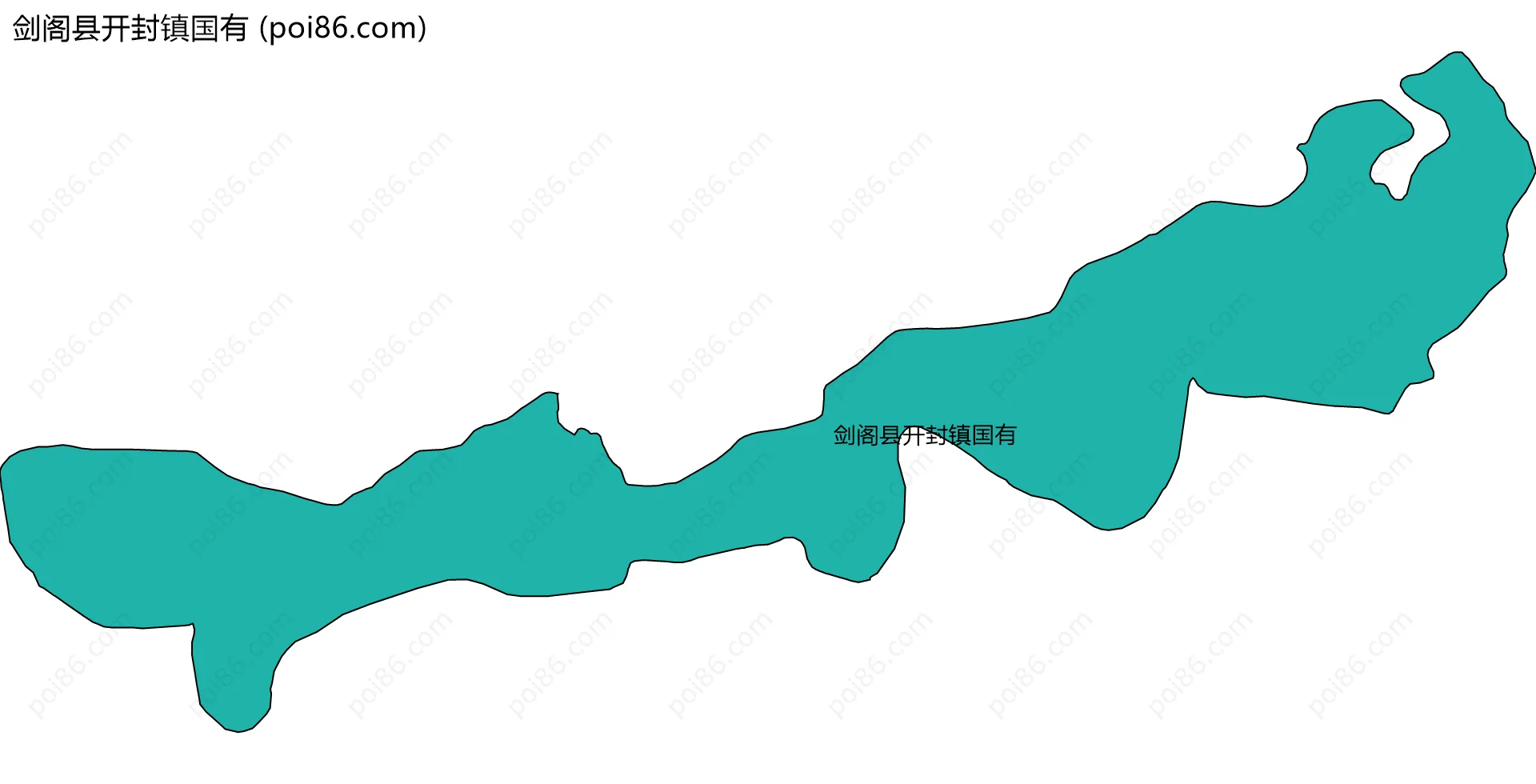 剑阁县开封镇国有边界地图