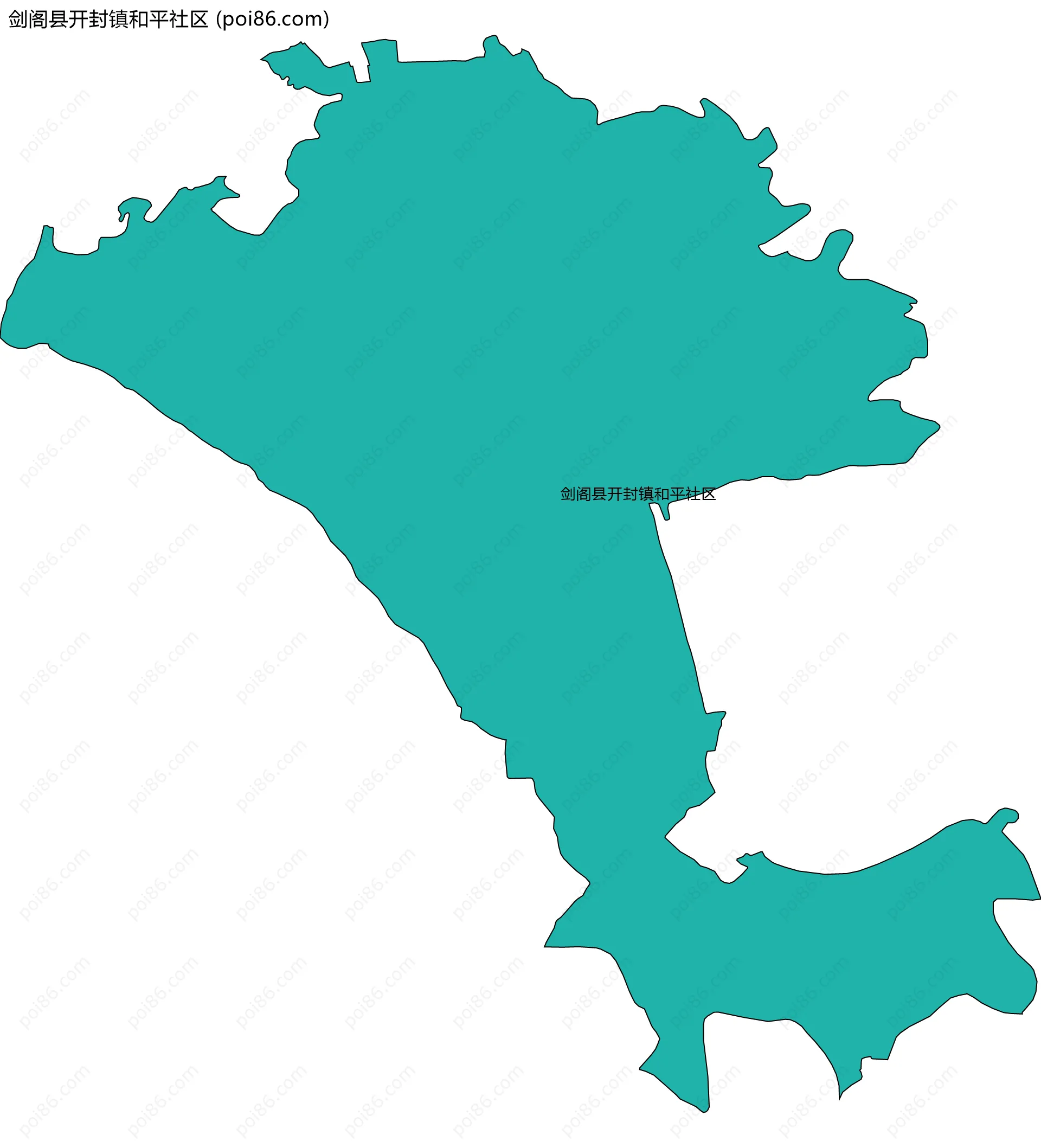 剑阁县开封镇和平社区边界地图
