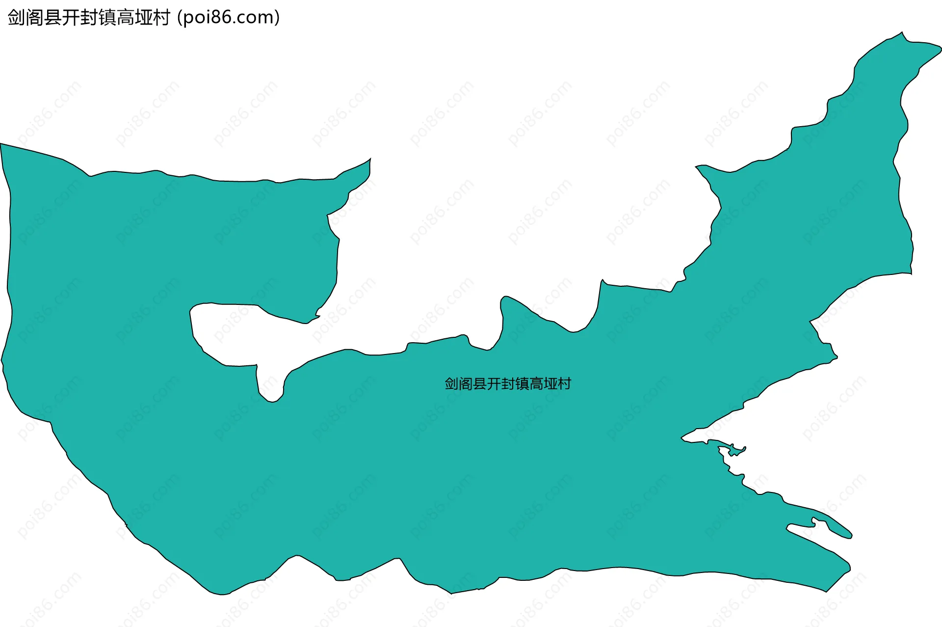剑阁县开封镇高垭村边界地图