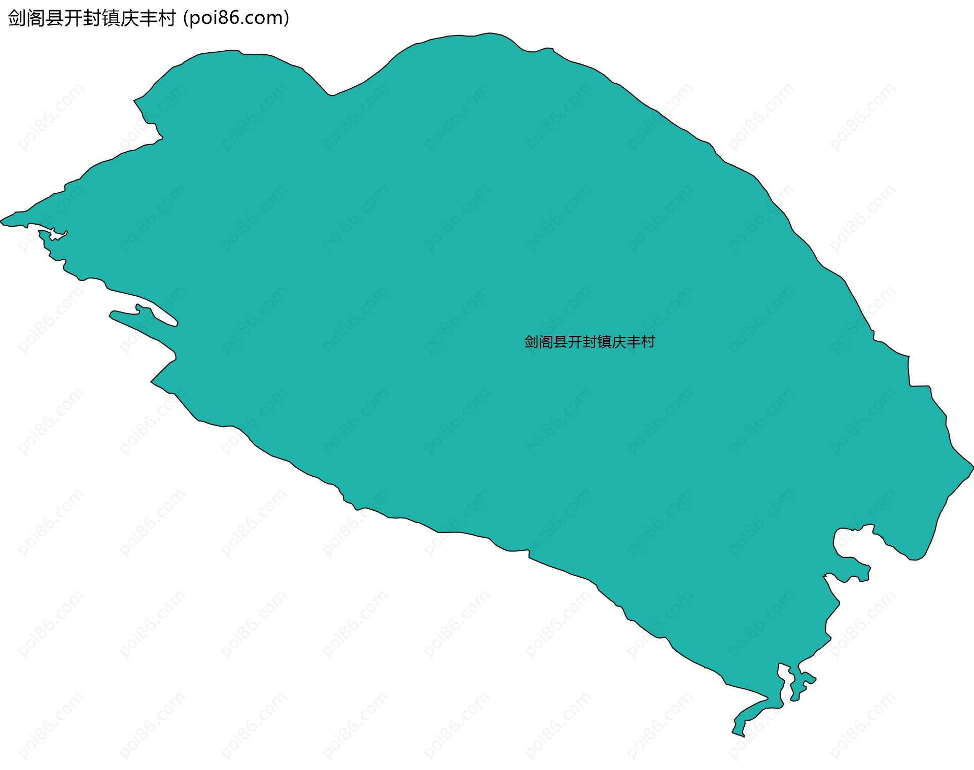 剑阁县开封镇庆丰村边界地图