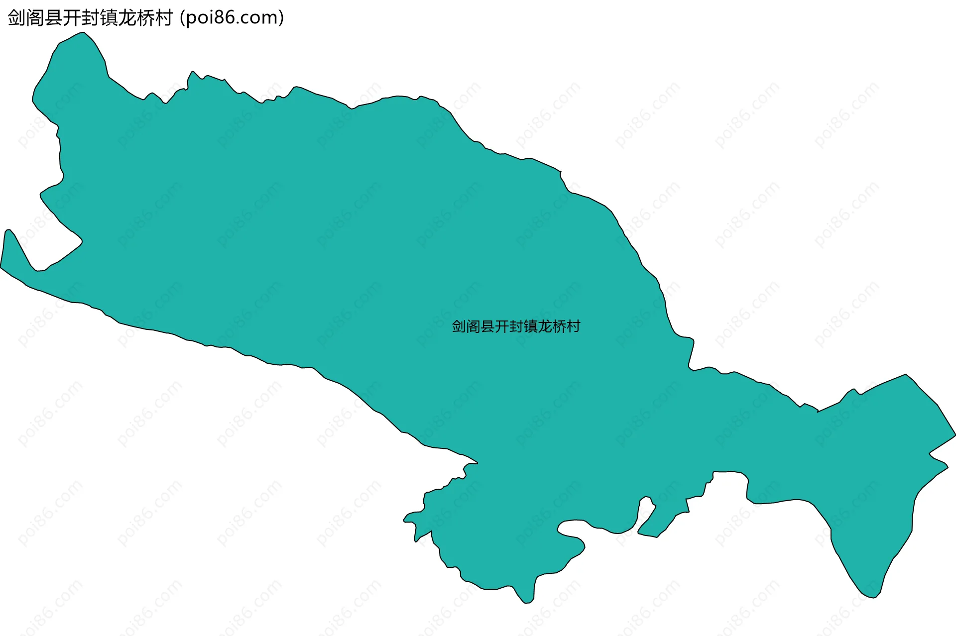 剑阁县开封镇龙桥村边界地图