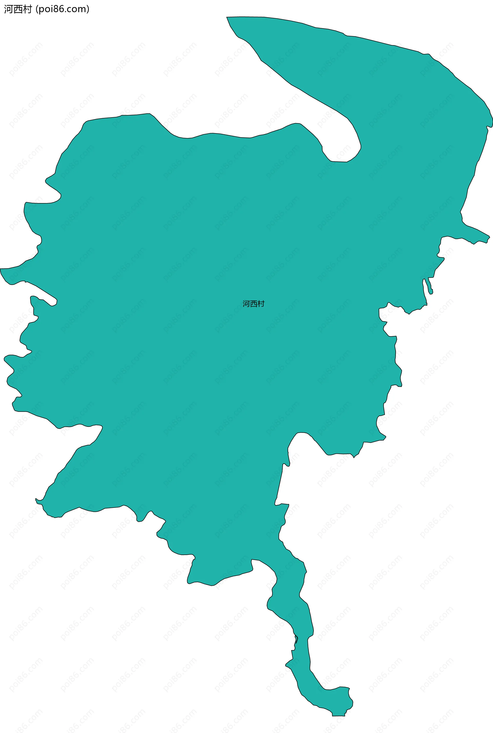 河西村边界地图