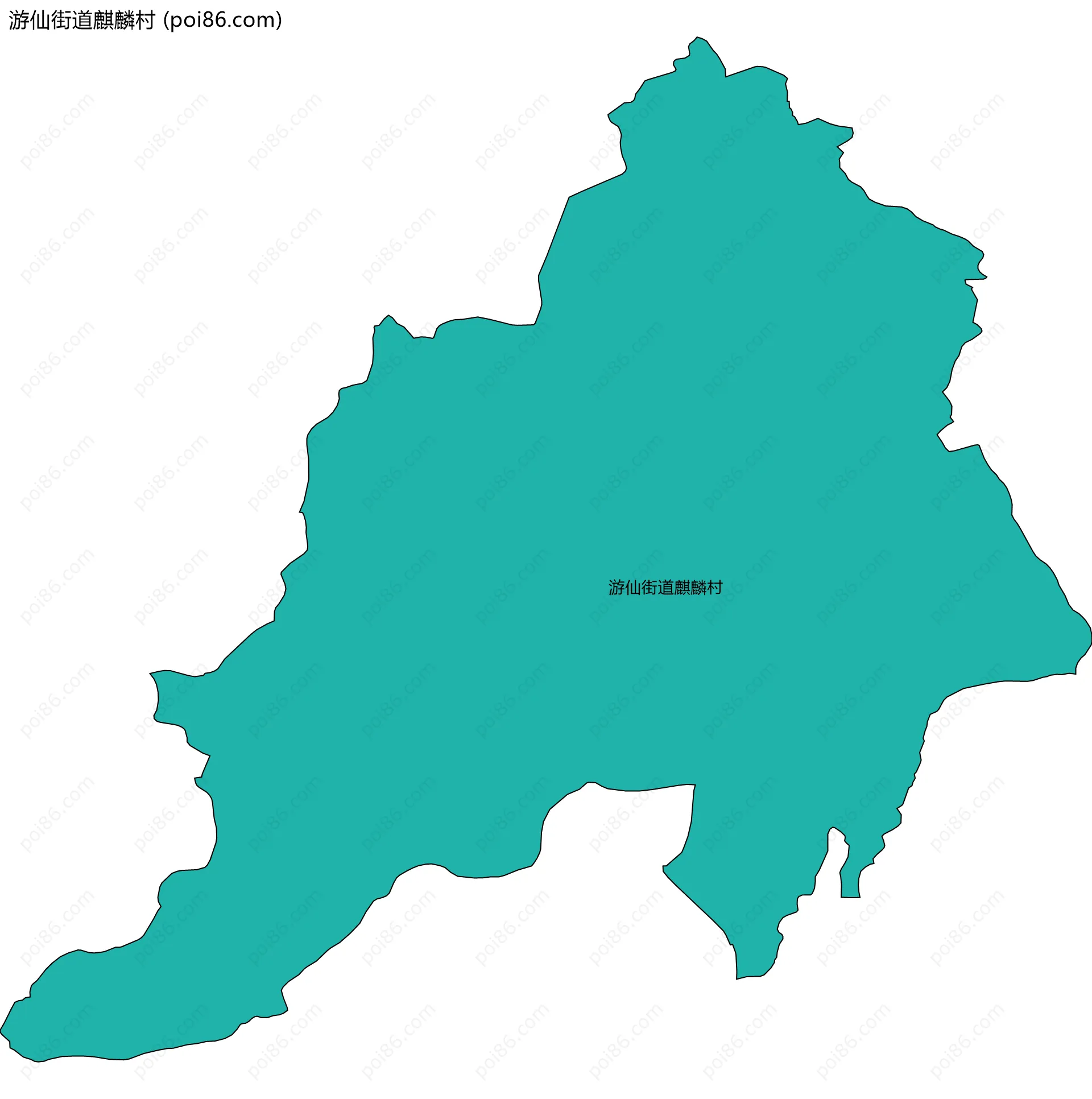 游仙街道麒麟村边界地图