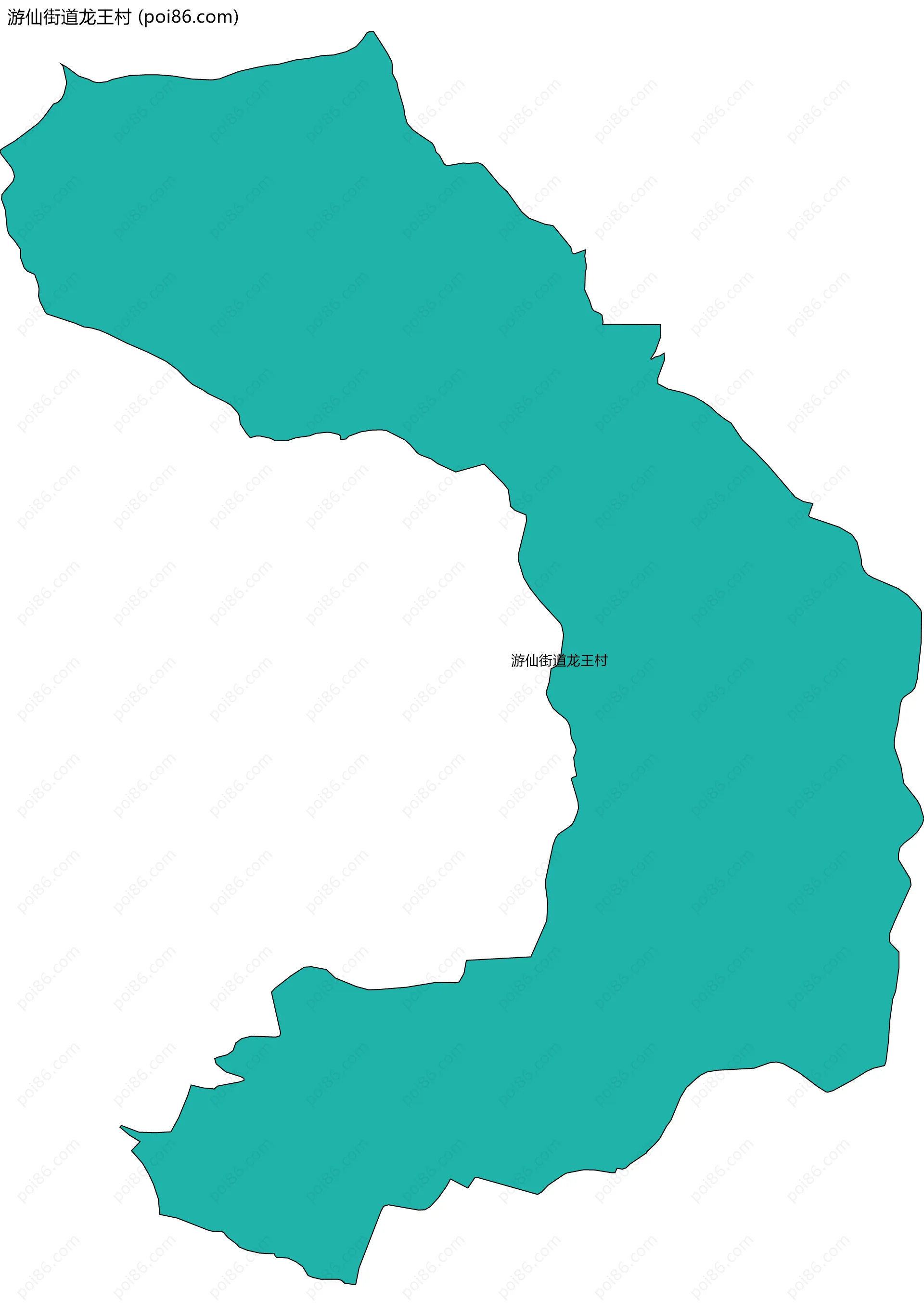 游仙街道龙王村边界地图