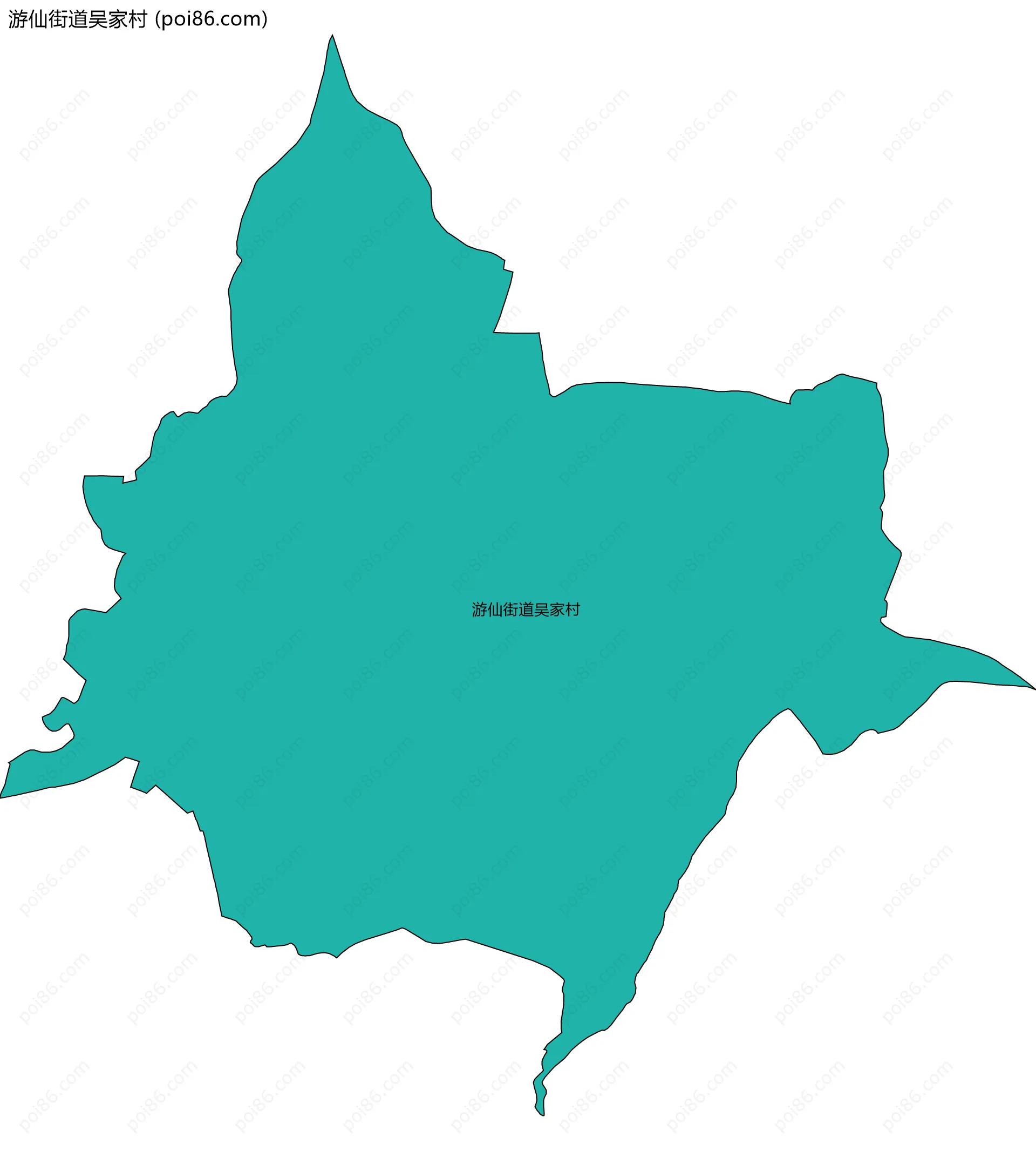 游仙街道吴家村边界地图