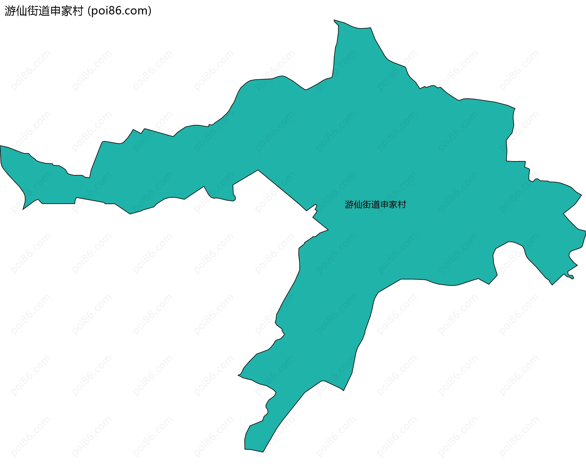 游仙街道申家村边界地图
