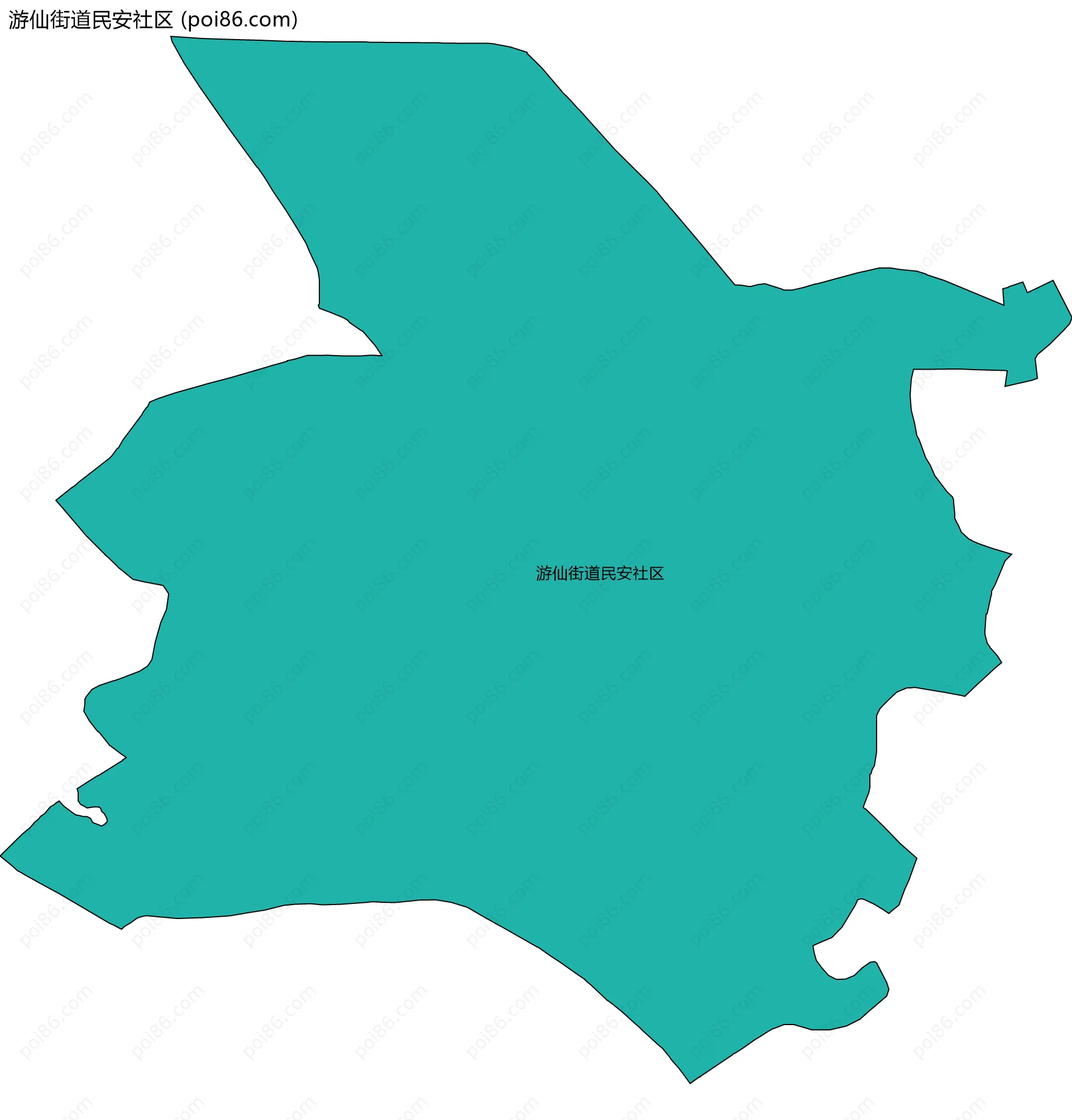 游仙街道民安社区边界地图