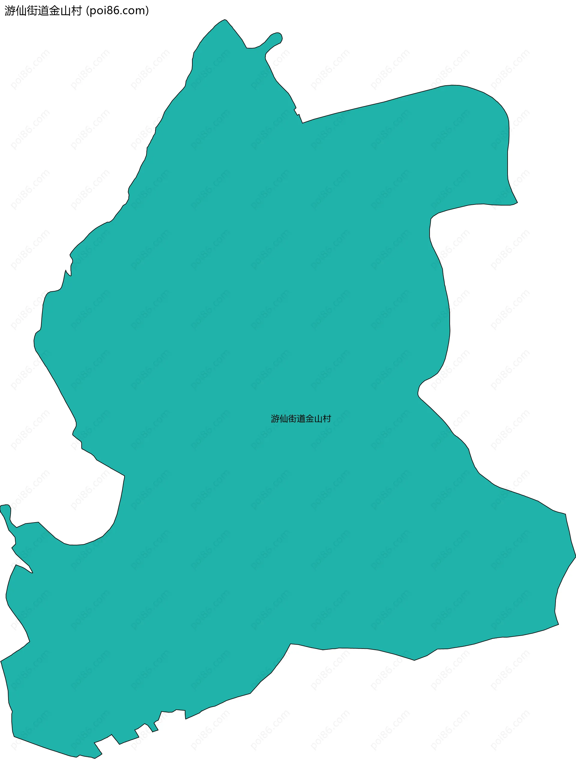 游仙街道金山村边界地图