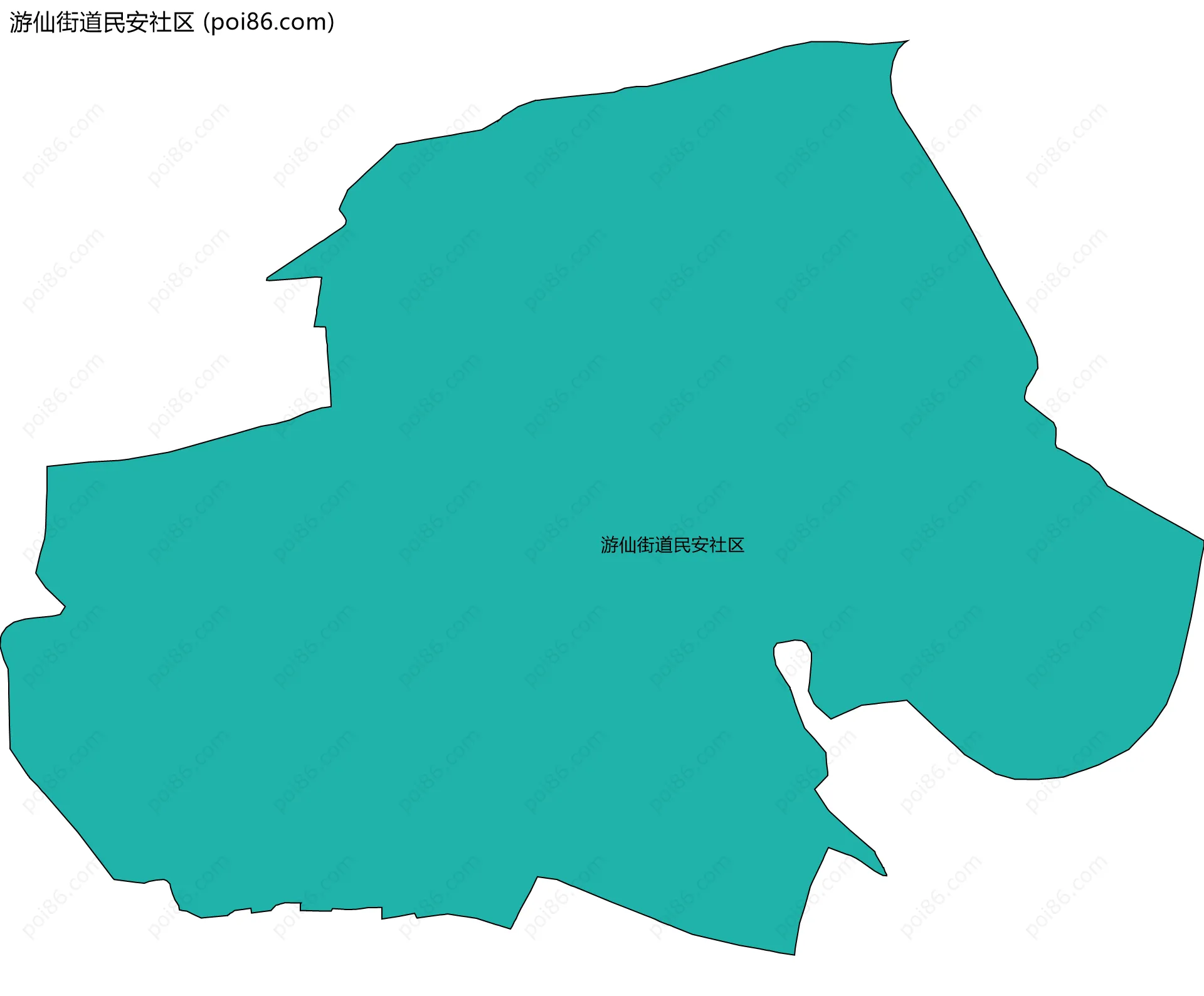 游仙街道民安社区边界地图